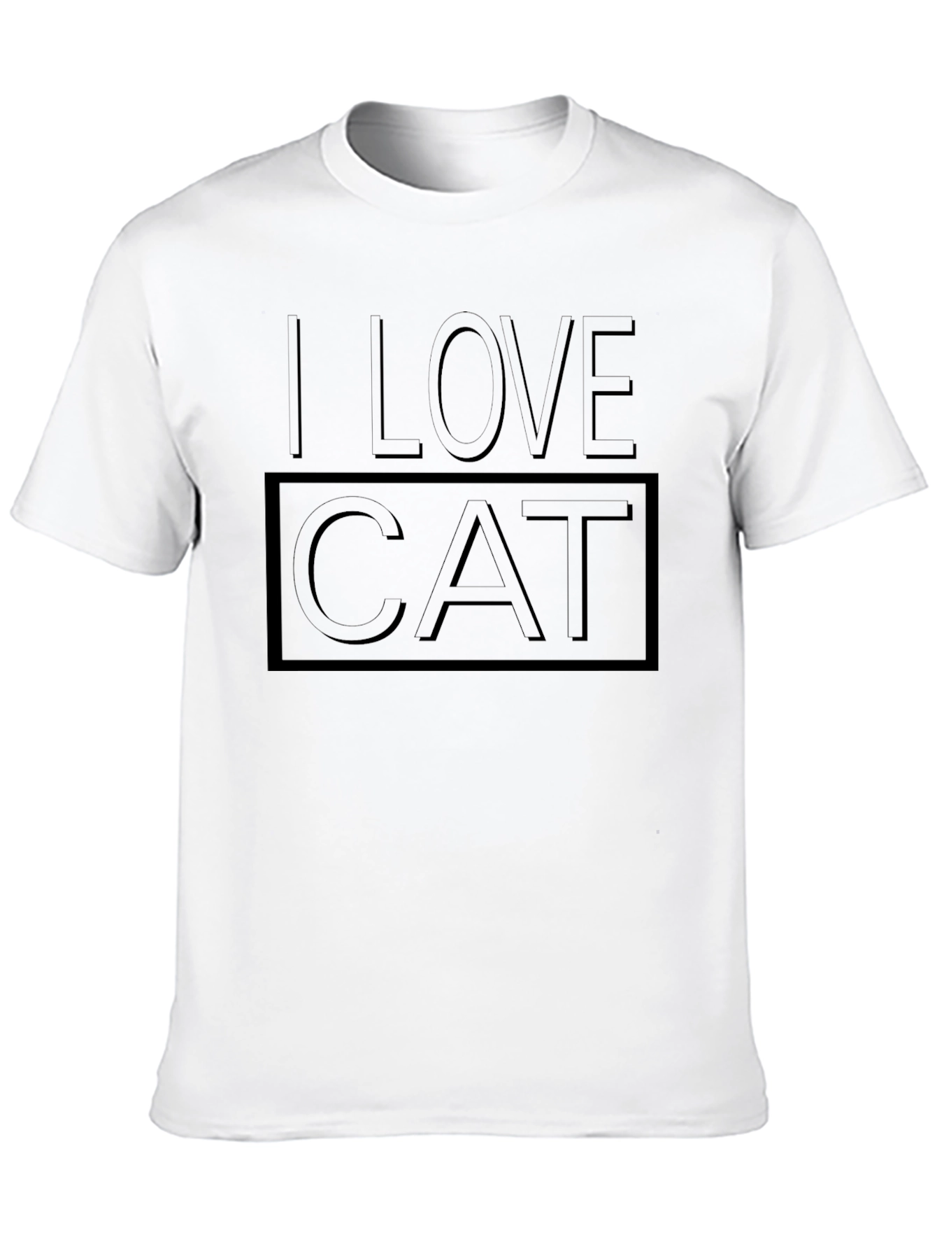 Black I Love Cat T-Shirt - Black - Unisex view 10