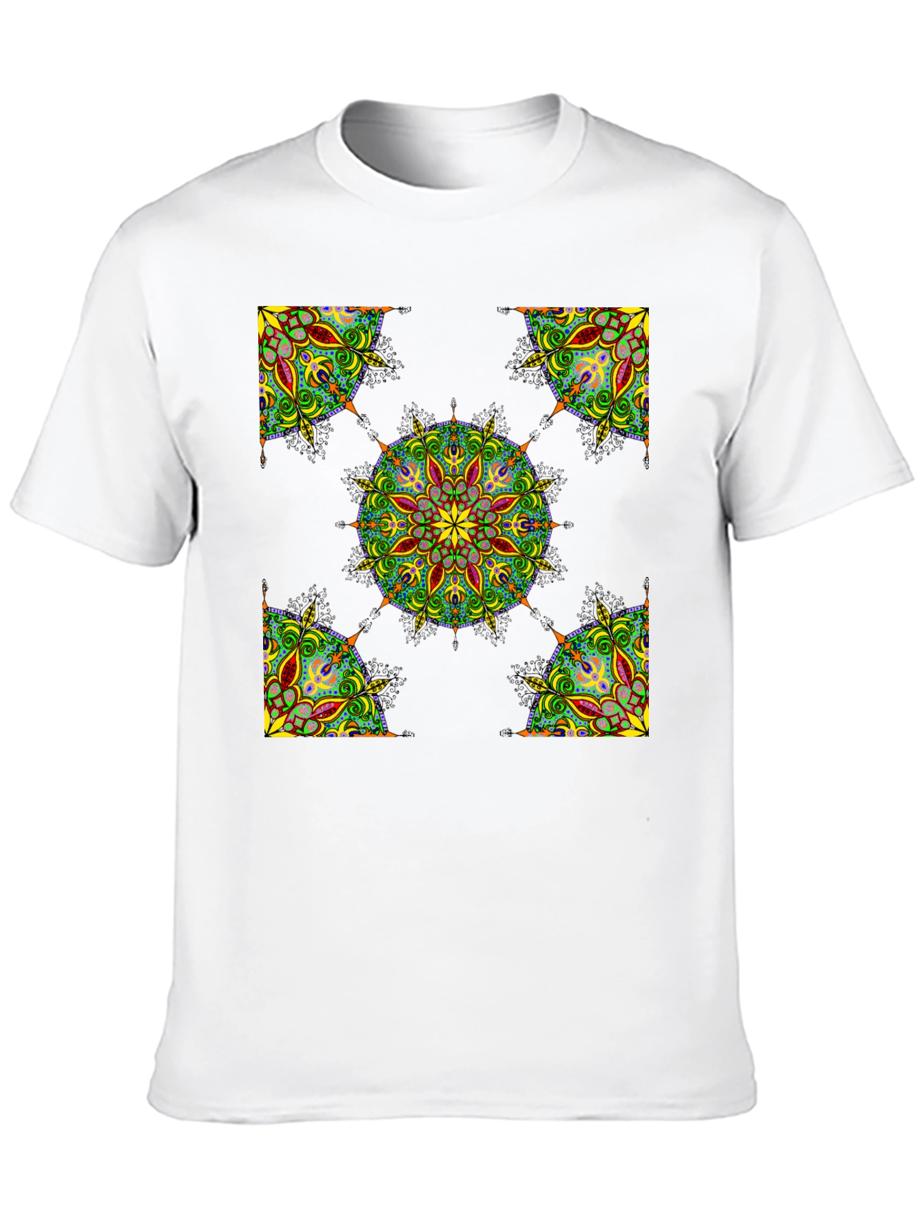 Black Black Mandala Print T-Shirt view 10