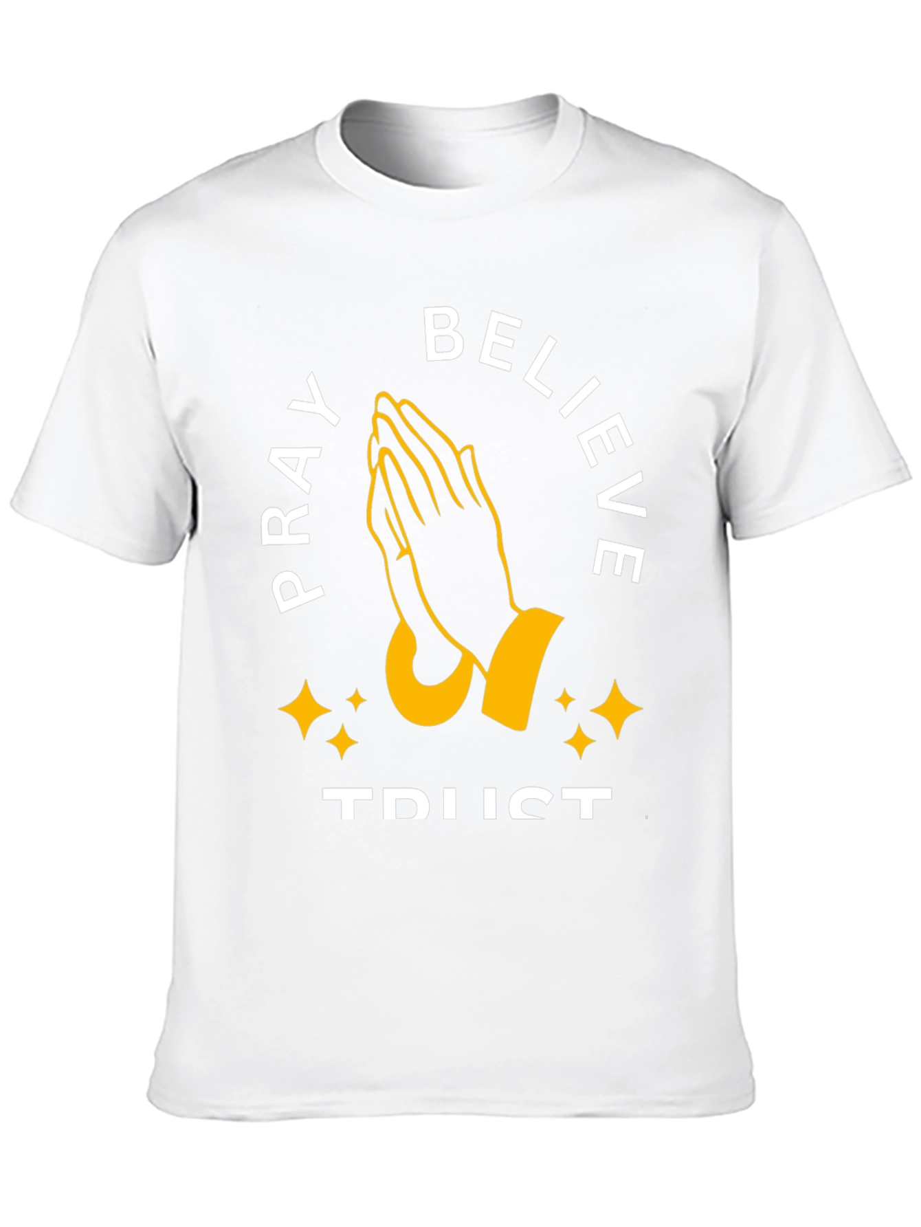 Black Pray Believe Trust Graphic Tee view 10