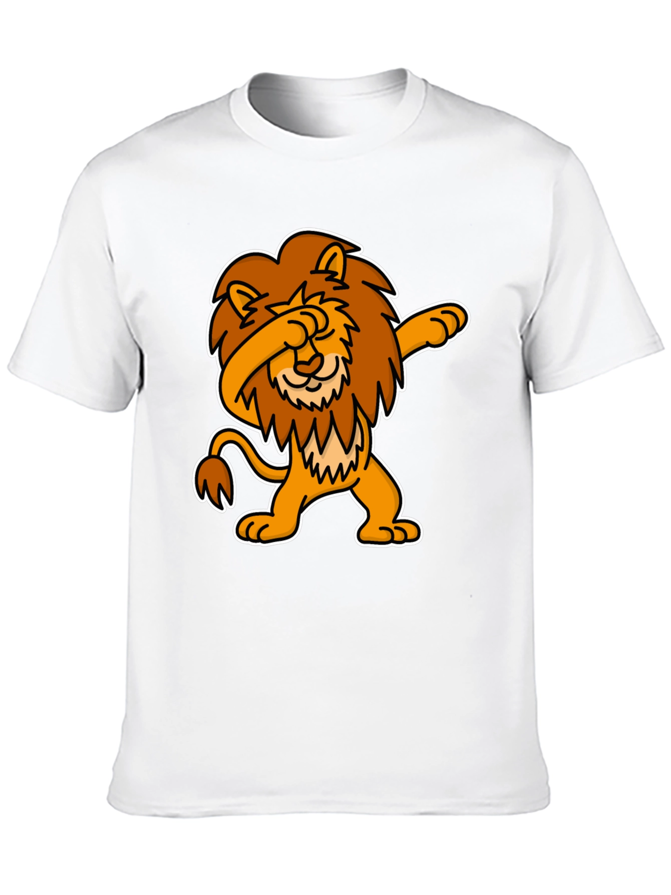 Black Dabbing Lion Graphic Tee - Black Cotton T-Shirt view 10