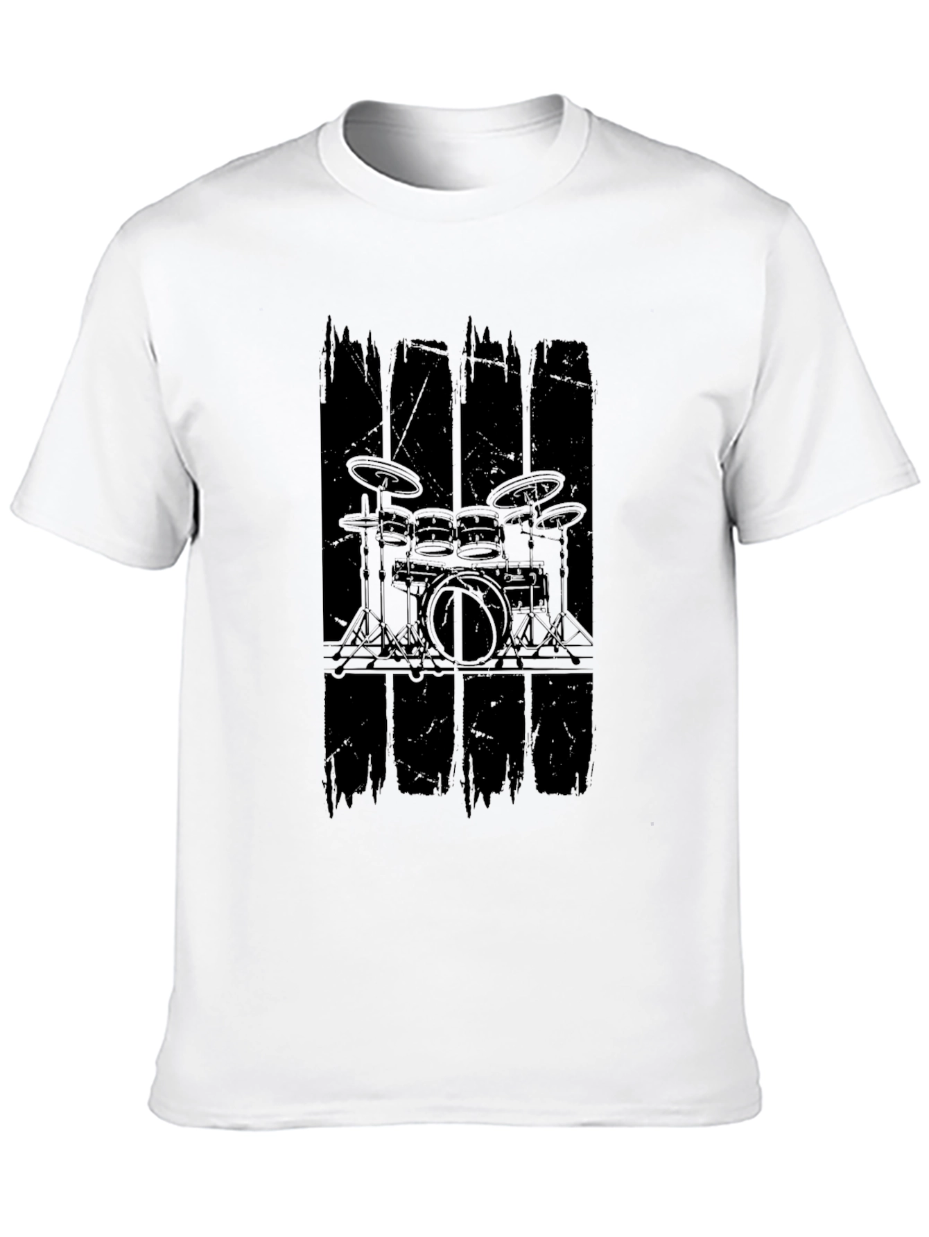 Black Drum Kit Graphic Black T-Shirt view 10