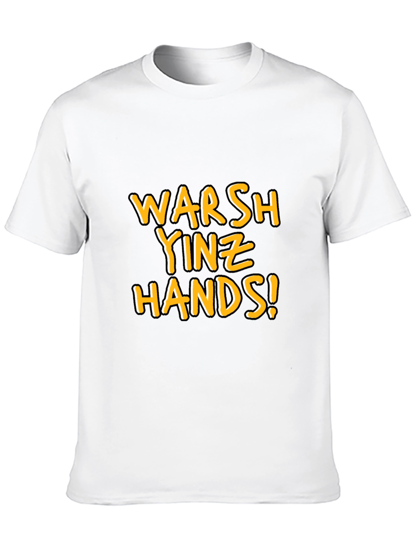 Black Warsh Yinz Hands! Novelty Graphic Tee view 10