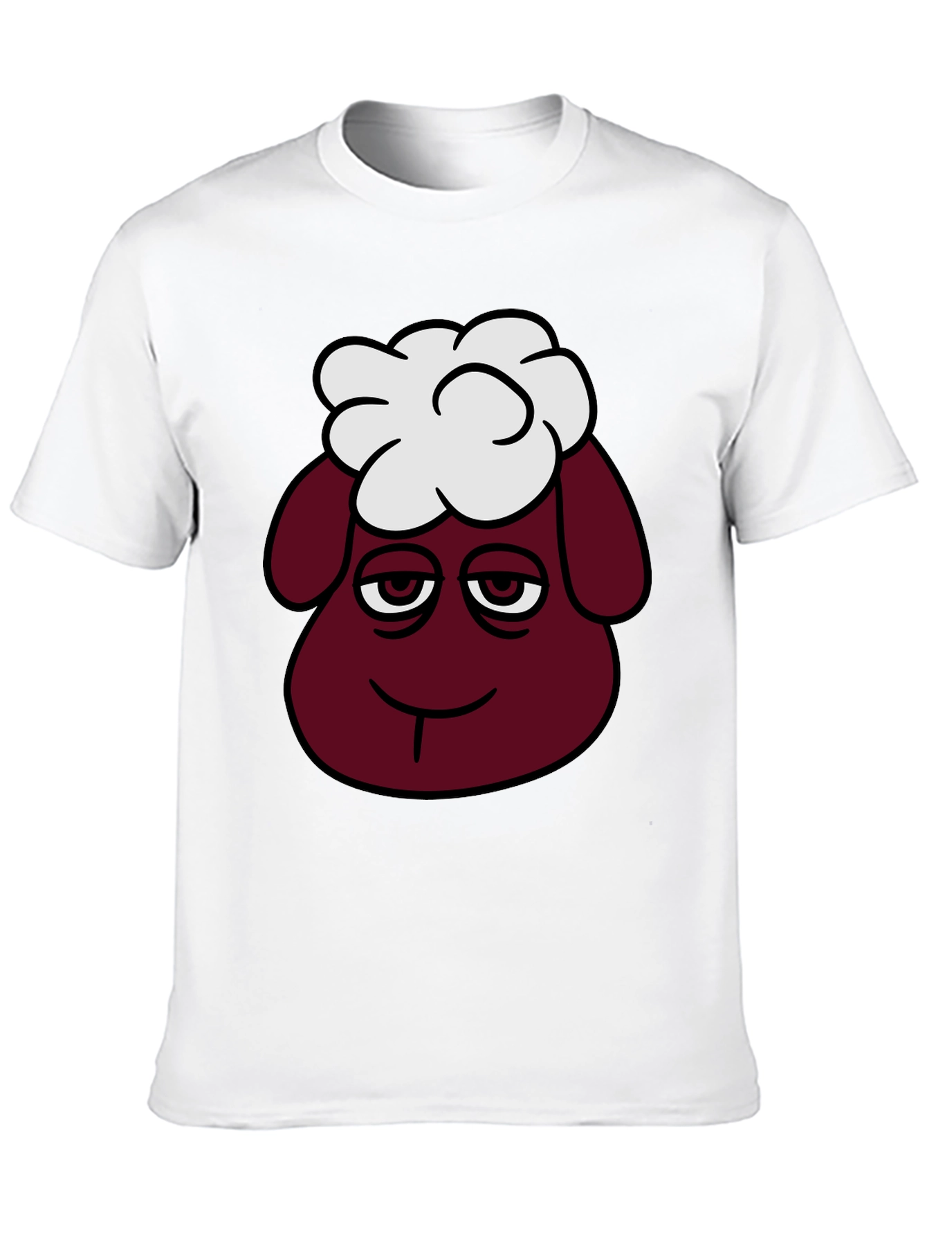 Black Funny Sheep Head Graphic T-Shirt view 10