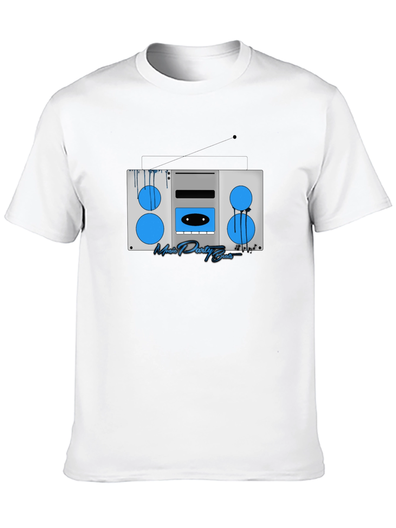 Black Retro Boombox Music T-Shirt view 10