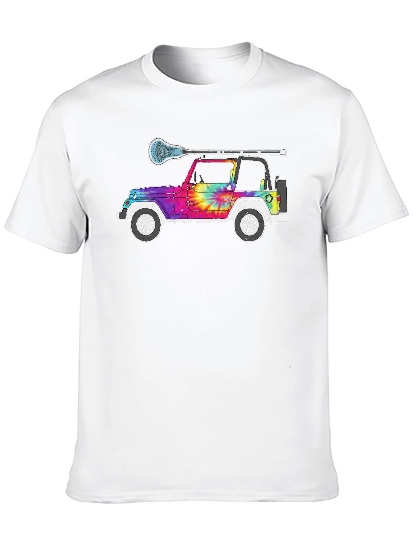 Black Tie Dye Jeep Lacrosse T-Shirt view 10