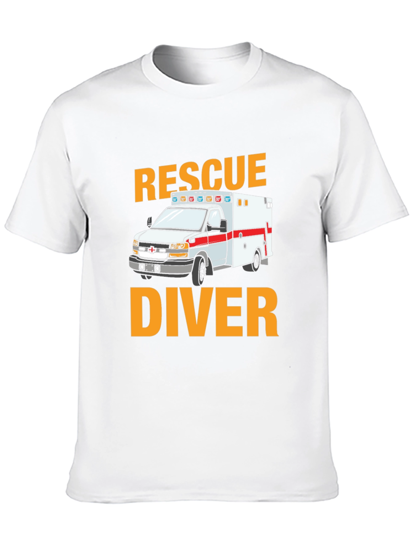 Black Rescue Diver Ambulance Graphic T-Shirt view 10