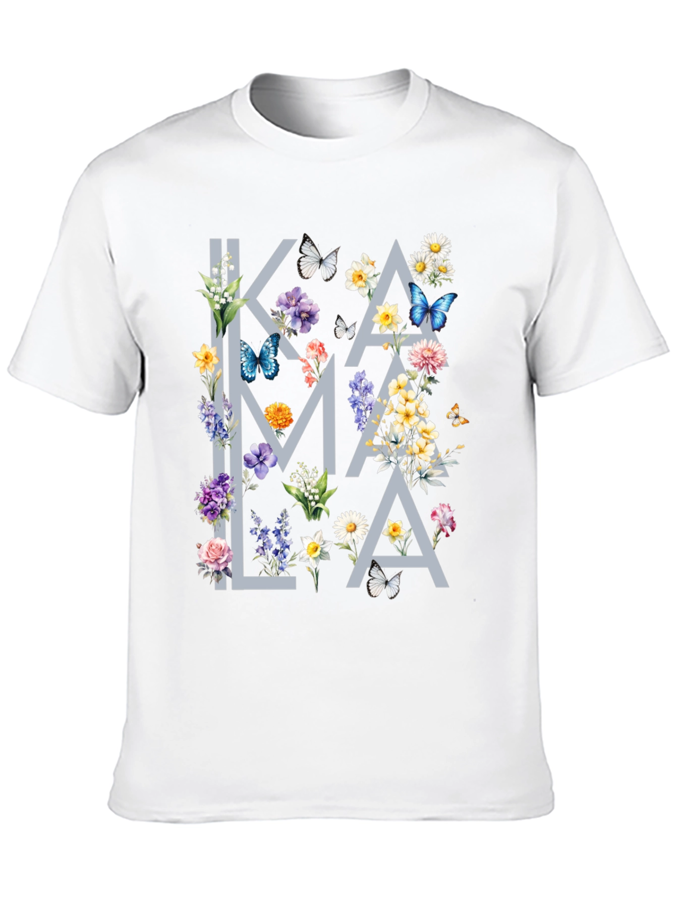 Black Floral Kamala T-Shirt - Stylish Graphic Tee view 10