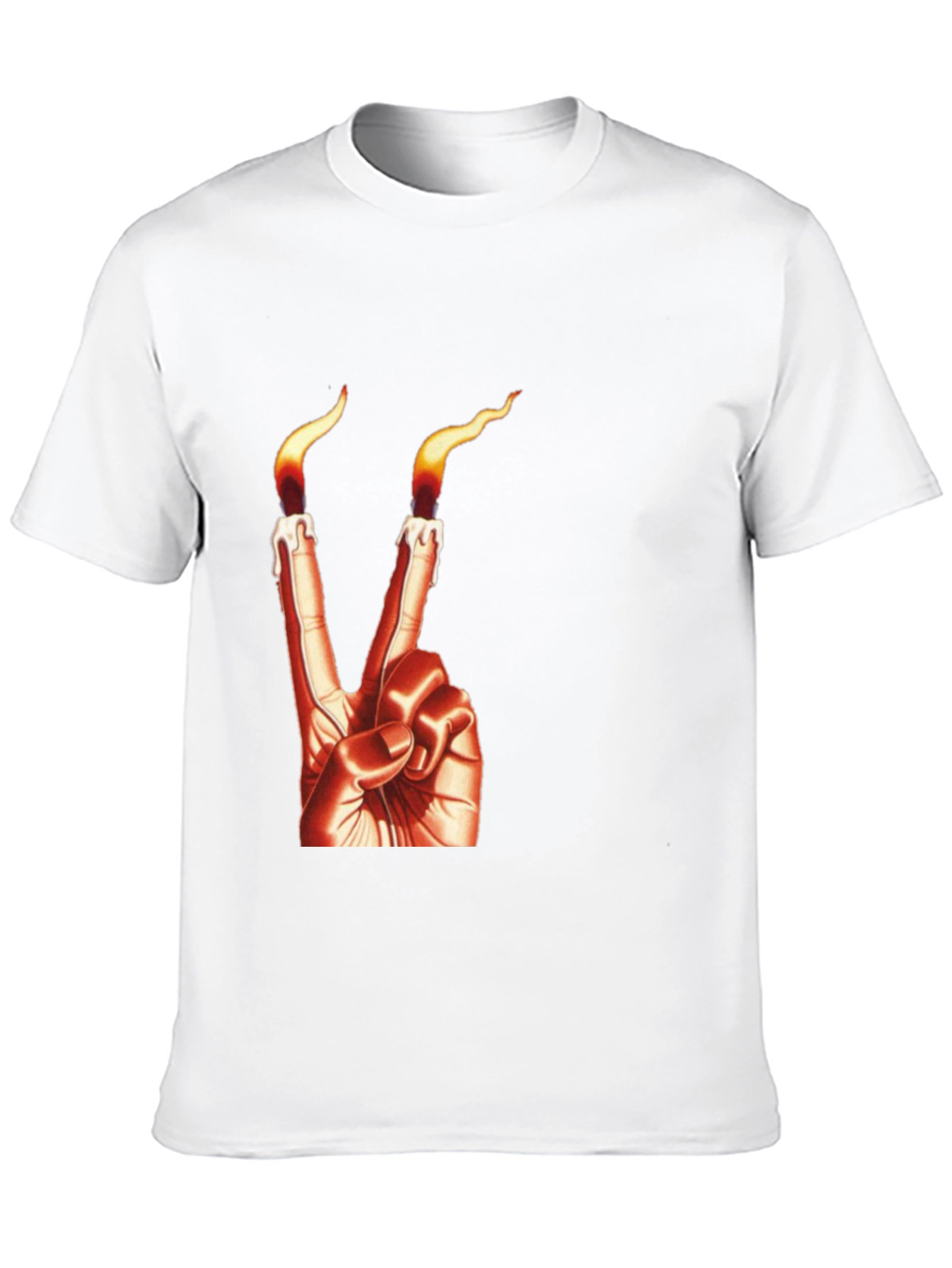 Black Candle Finger Peace Sign Graphic Tee view 10