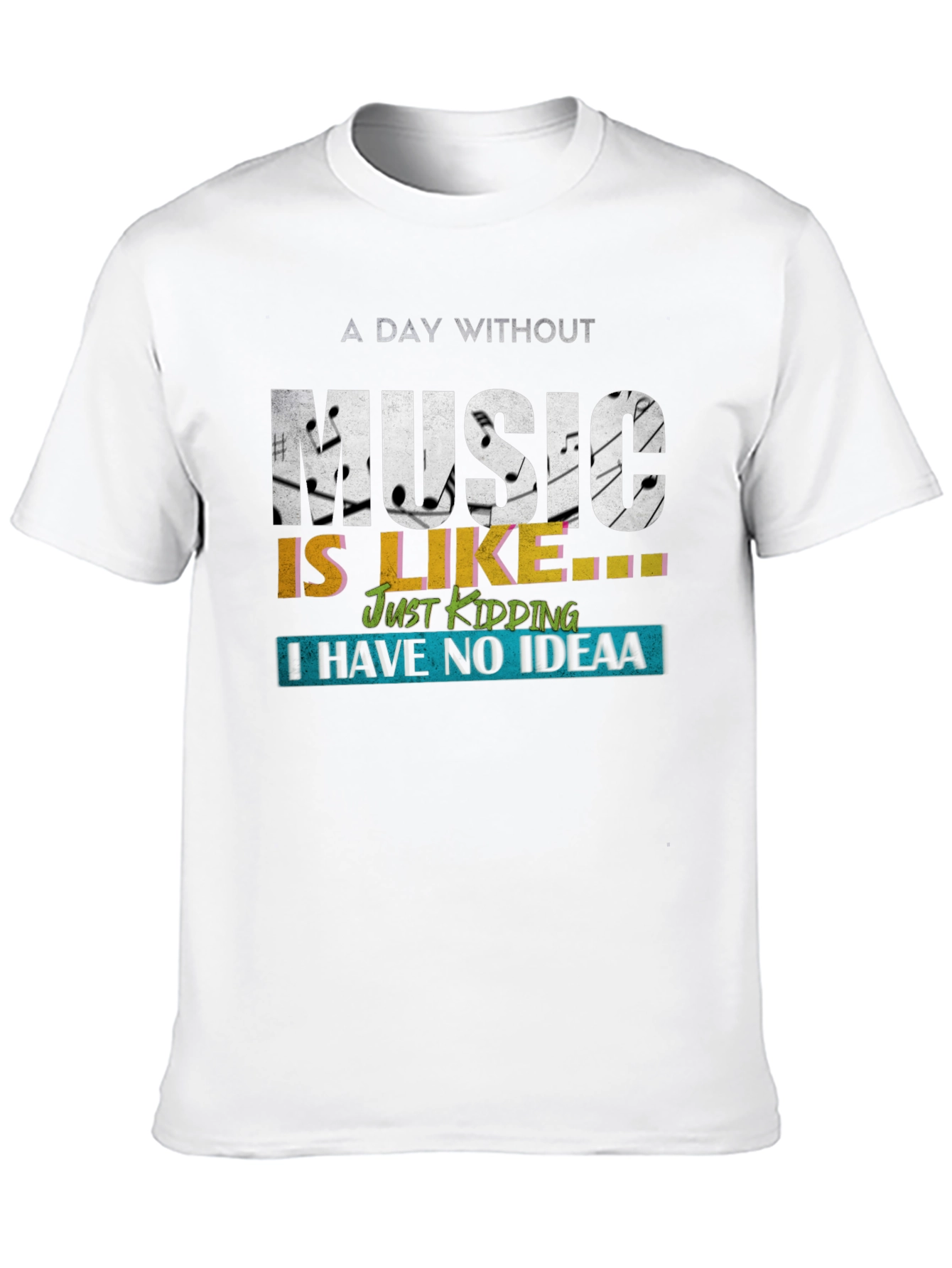 Black Music Lover T-Shirt - Day Without Music Funny Graphic Tee view 10