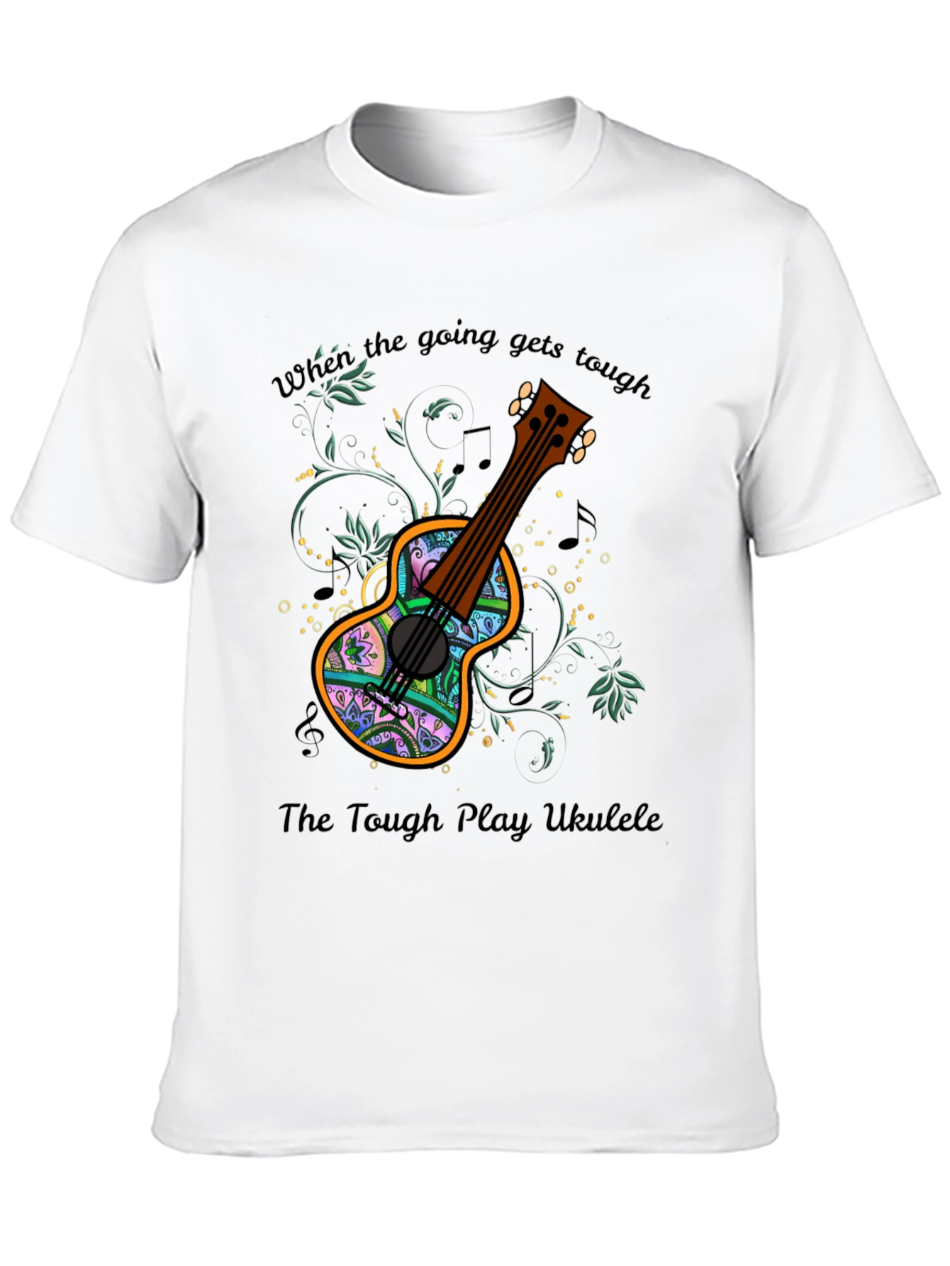 Black Ukulele Graphic Tee - When the Going Gets Tough view 10