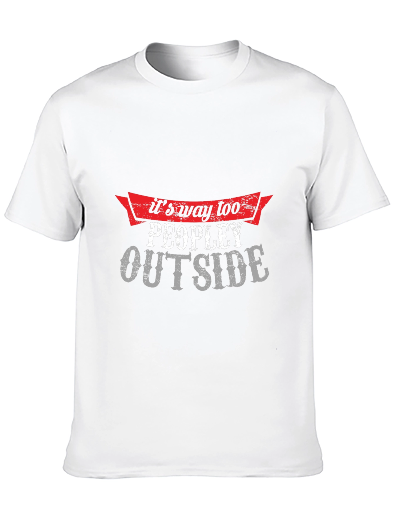 Black It's Way Too Peopley Outside Graphic Tee view 10