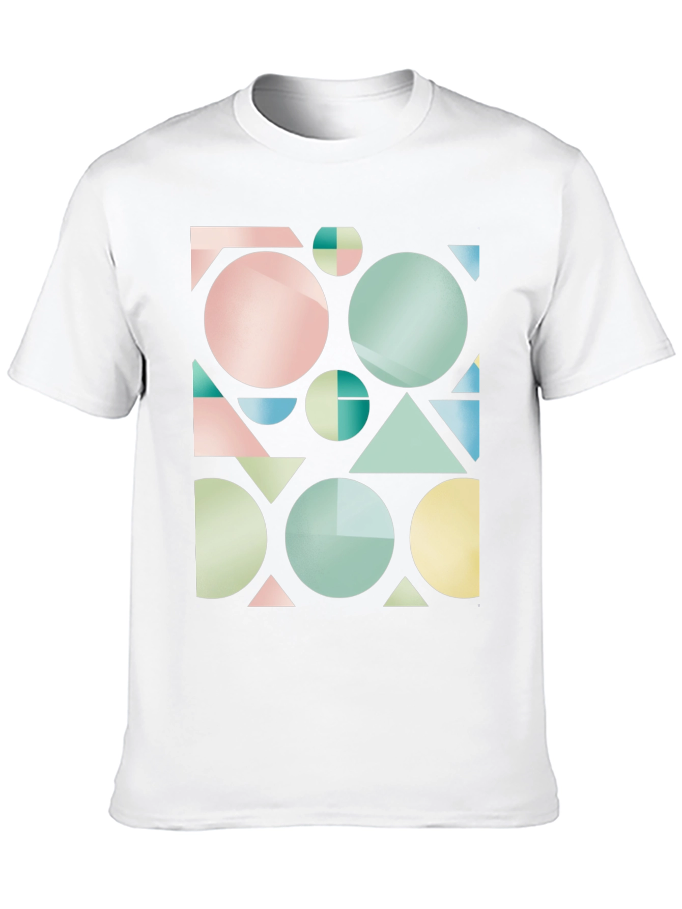 Black Geometric Shapes Graphic Tee - Modern Design T-Shirt view 10