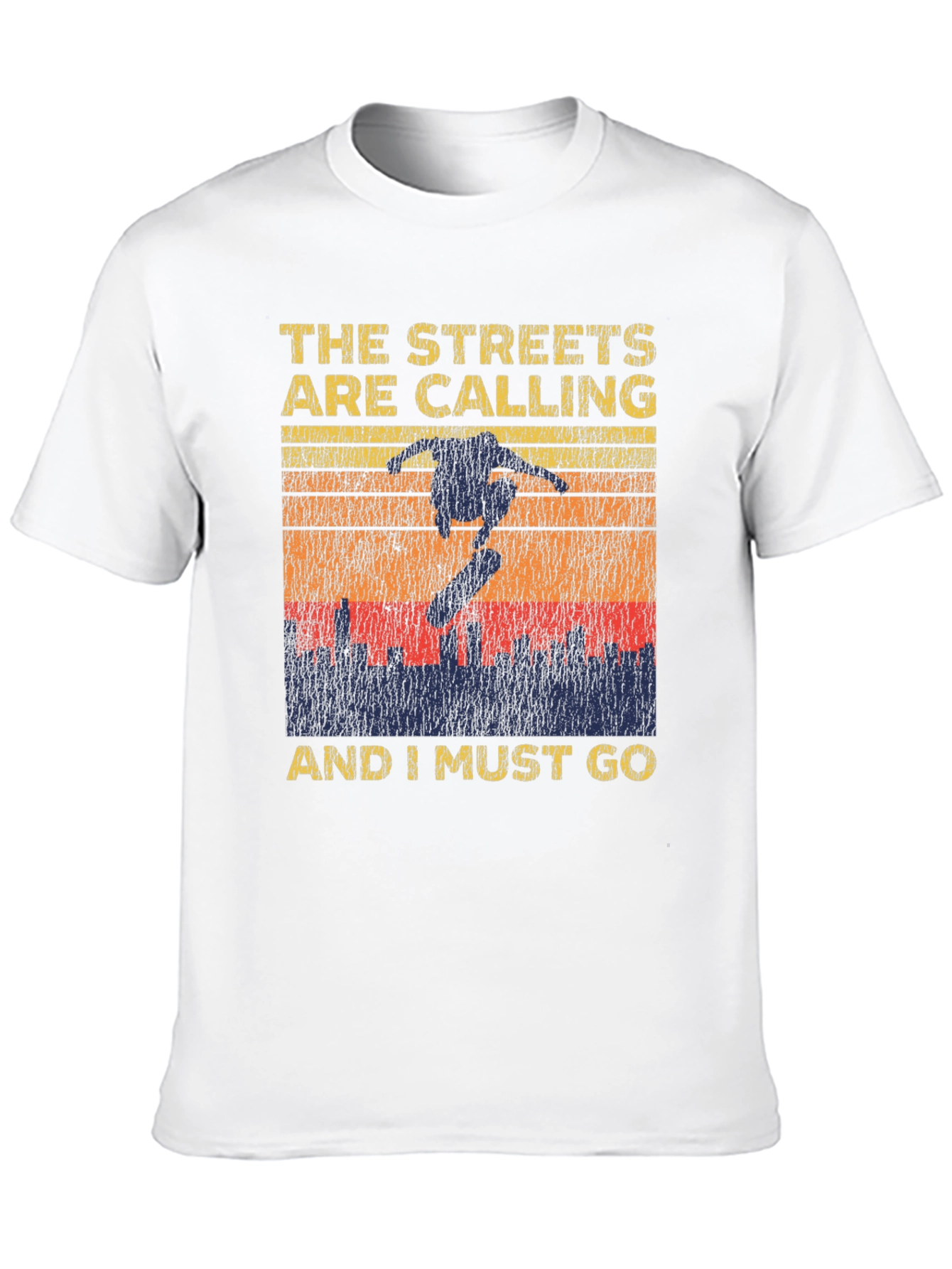 Black Skateboarding Graphic T-Shirt - The Streets Are Calling view 10