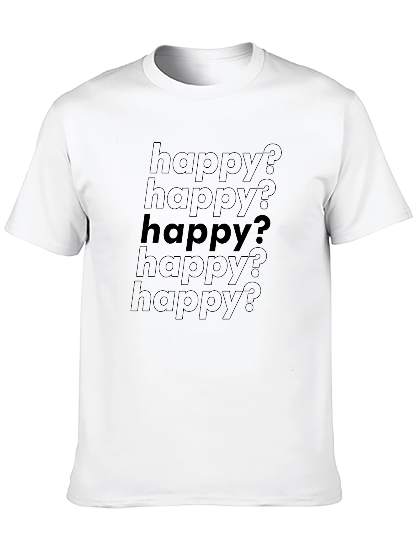 Black Happy T-Shirt Black Graphic Tee view 10