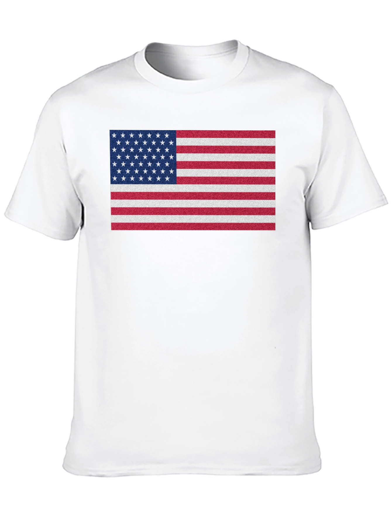 Black American Flag Graphic Print Crew Neck T-Shirt view 10