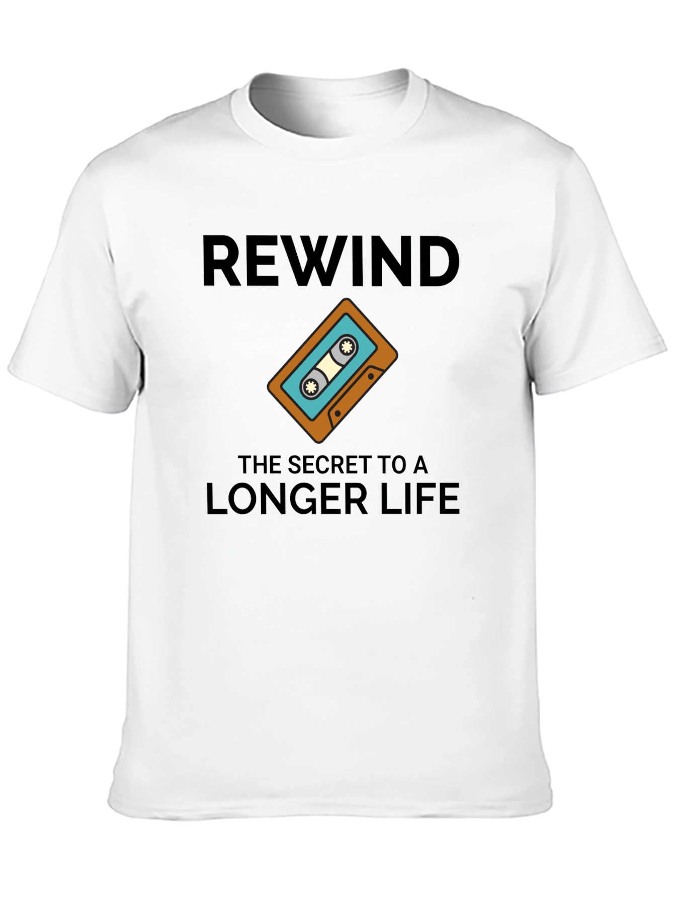 Black Rewind Longer Life Graphic T-Shirt view 10