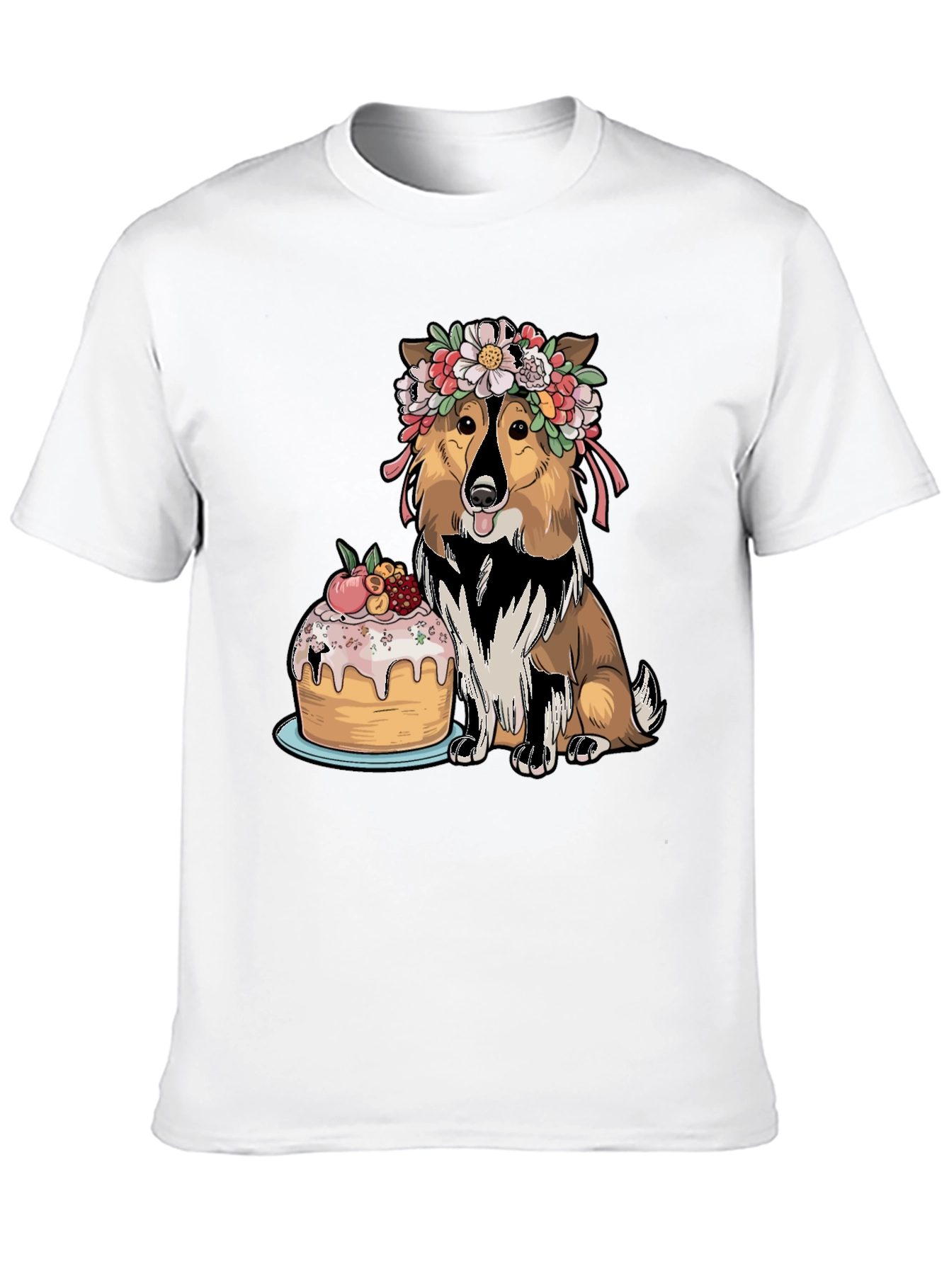 Black Dog with Cake Graphic Tee view 10