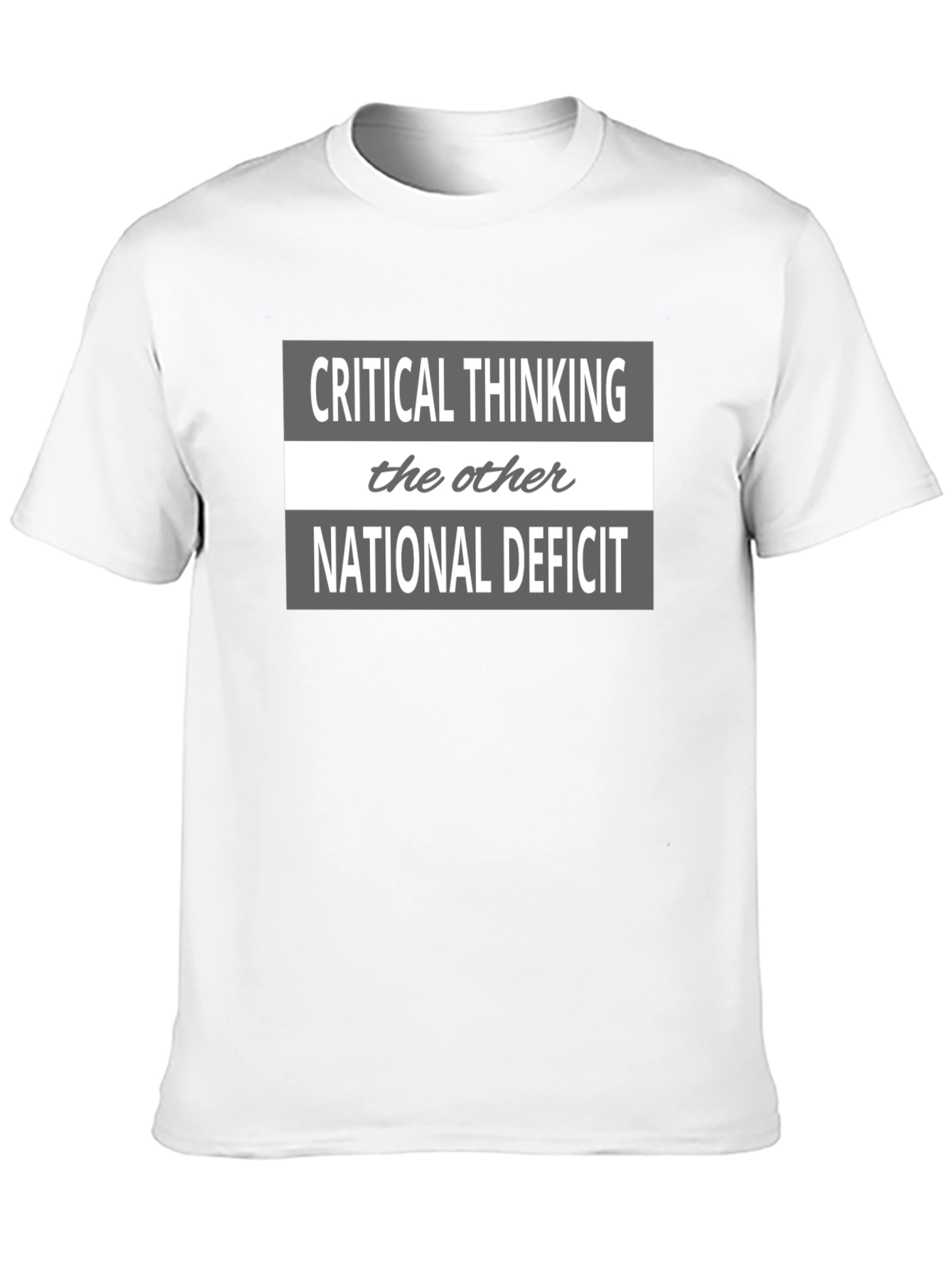 Black Critical Thinking Tee - The Other National Deficit T-Shirt view 10