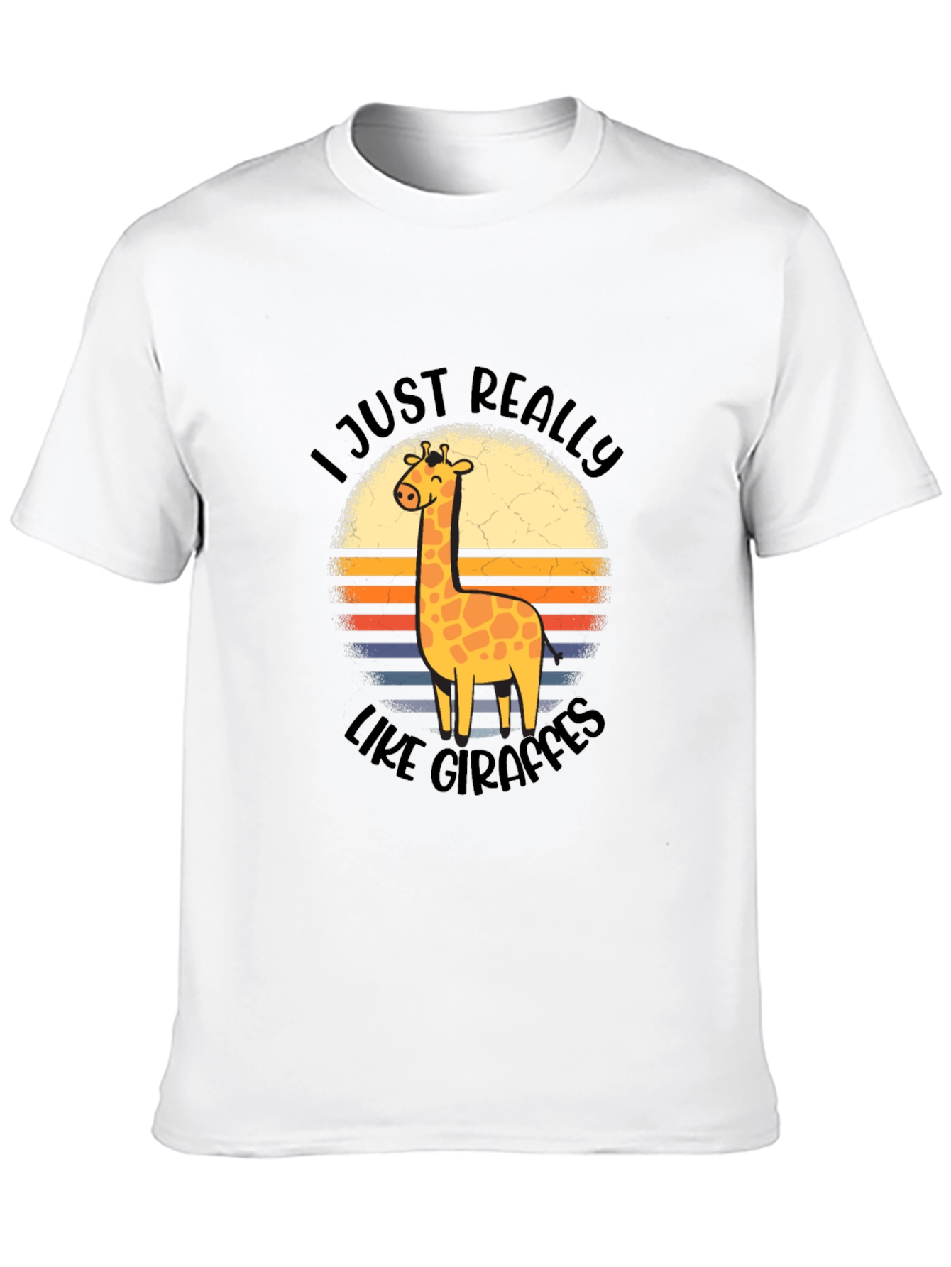 Black I Just Really Like Giraffes Black T-Shirt view 10