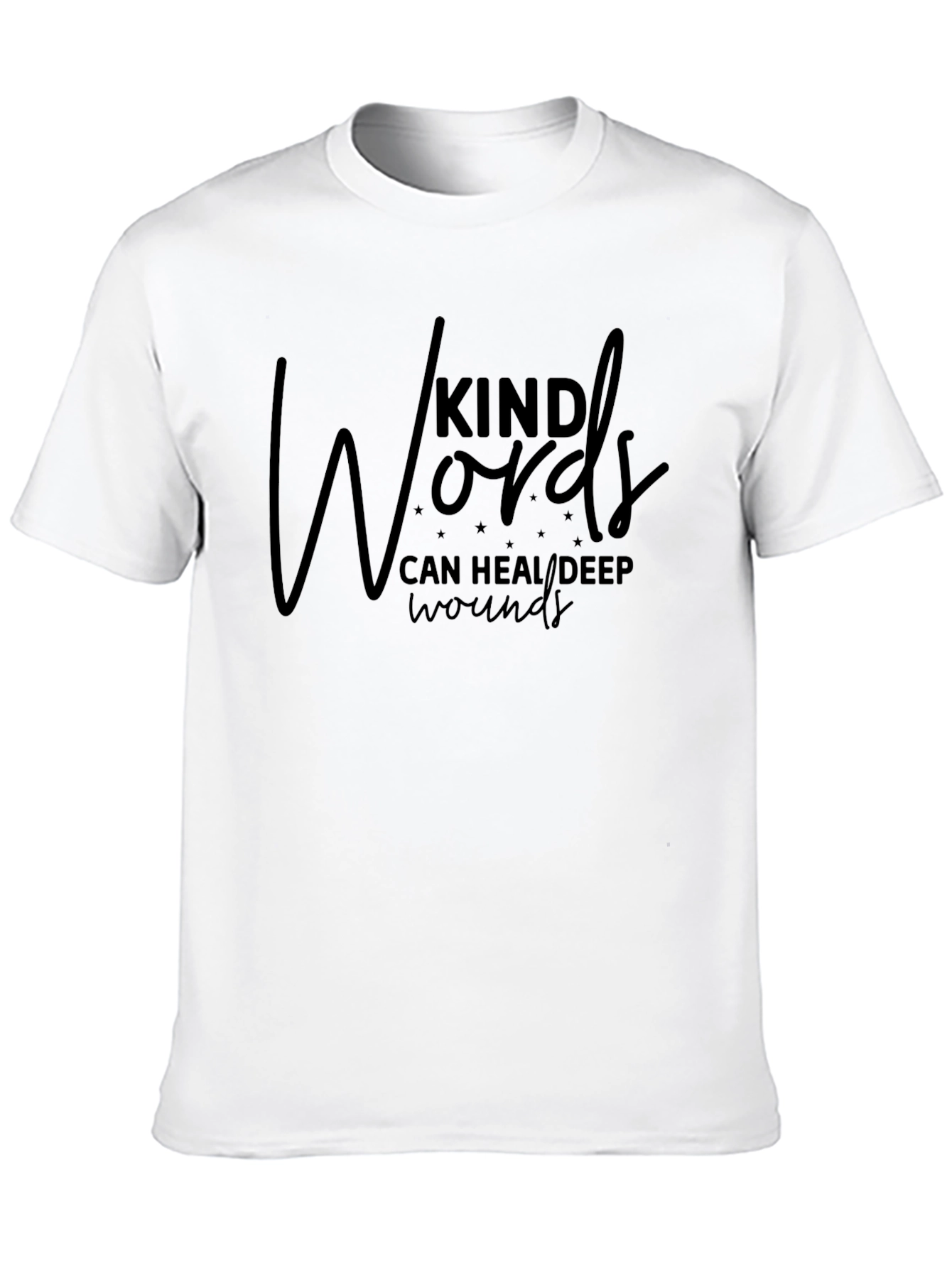 Black Kind Words T-Shirt - Inspirational Graphic Tee view 10