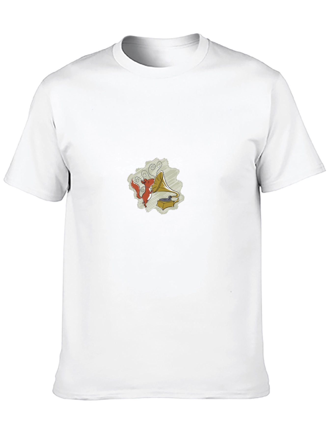 Black Retro Squirrel Gramophone Graphic T-Shirt view 10