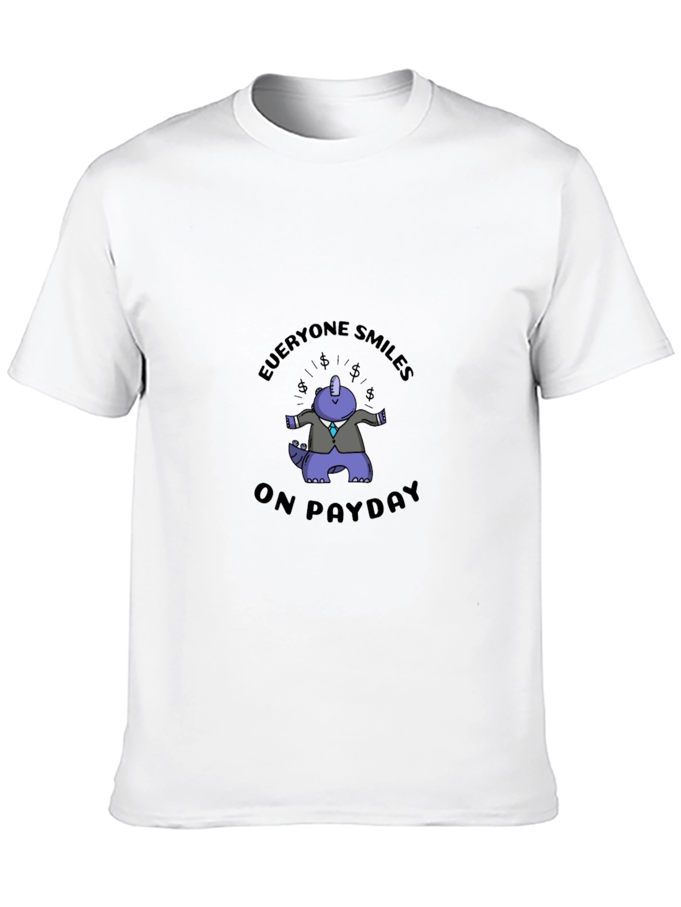 Black Everyone Smiles On Payday Black T-Shirt view 10