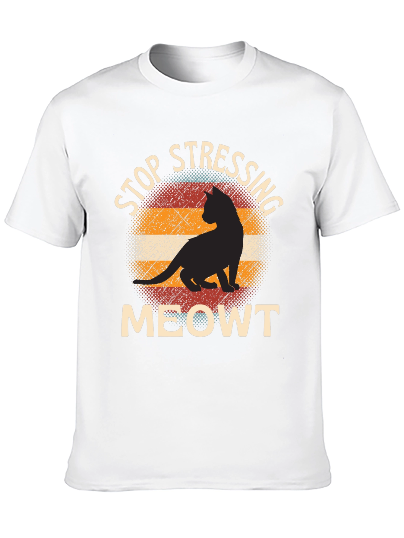 Black Stop Stressing Meowt Cat T-Shirt - Funny Cat Lover Tee view 10
