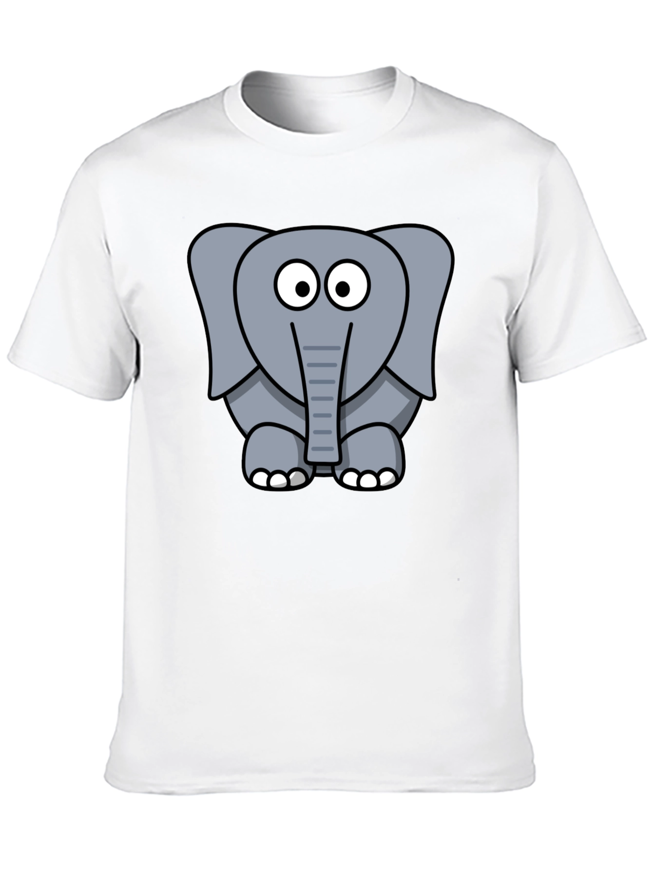 Black Cartoon Elephant Graphic T-Shirt - Unisex Black Tee view 10