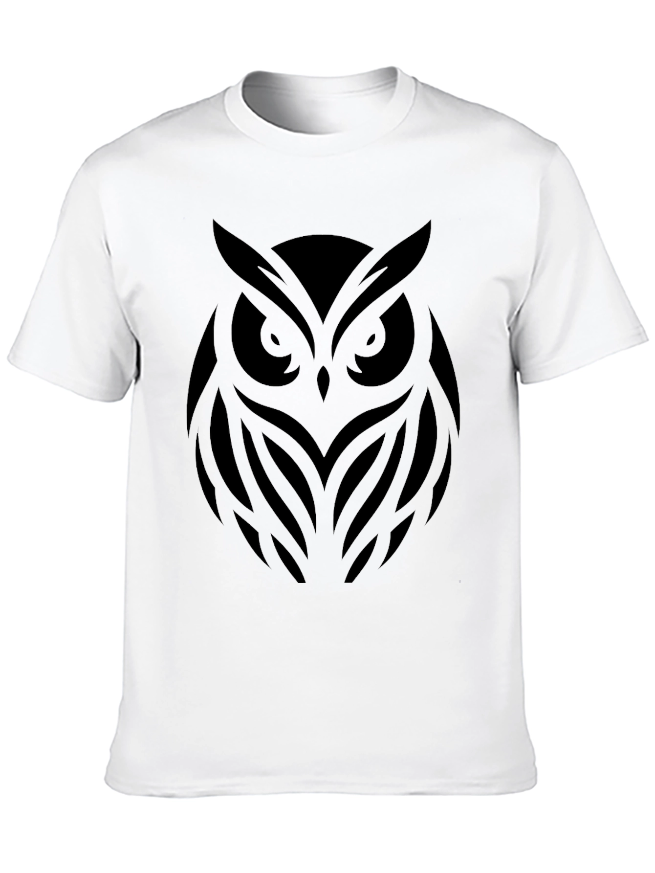 Black Men's Black Owl Graphic T-Shirt view 10