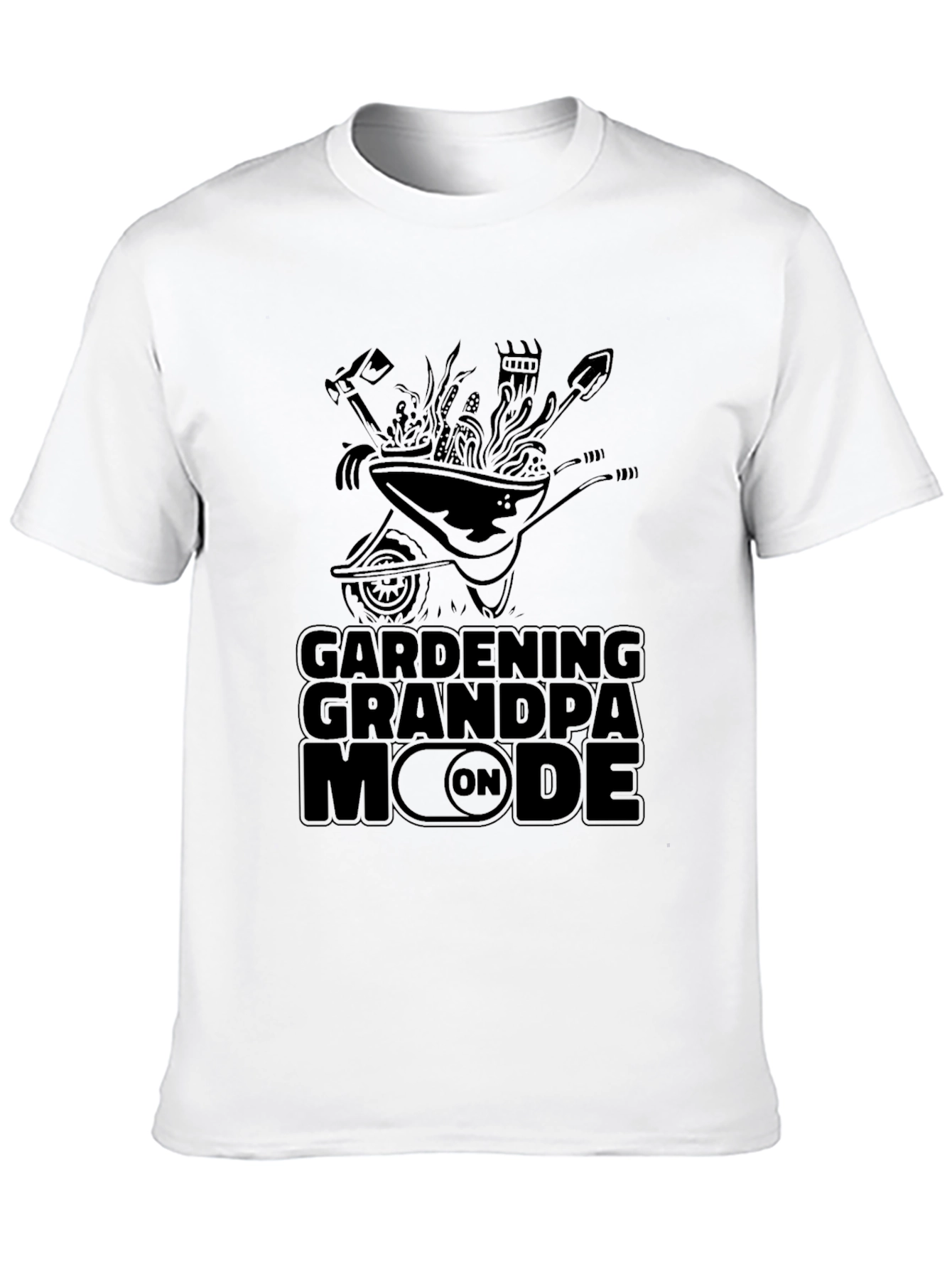 Black Gardening Grandpa Mode On T-Shirt - Black view 10