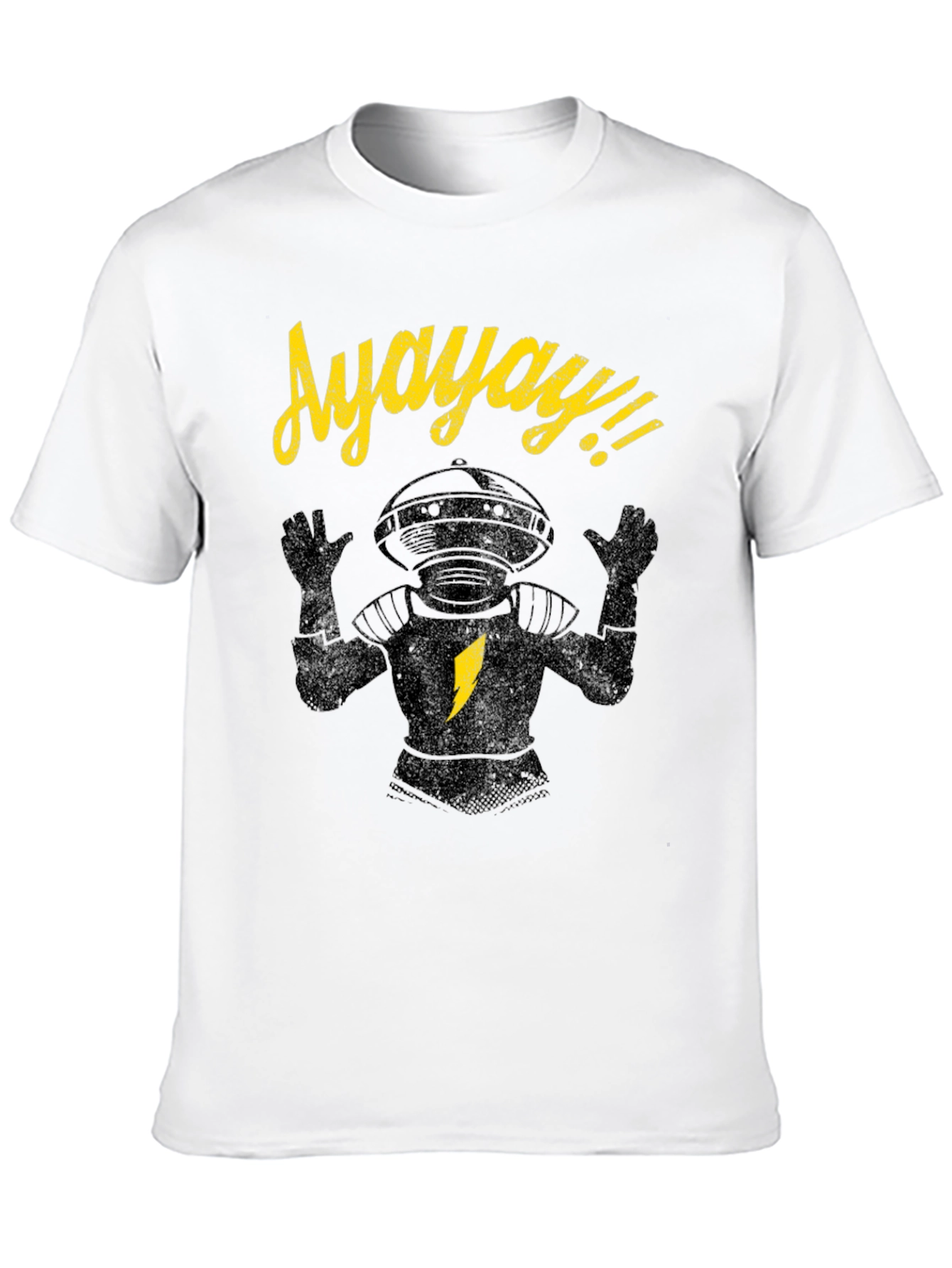 Black Lost in Space Robot Ayayay T-Shirt view 10