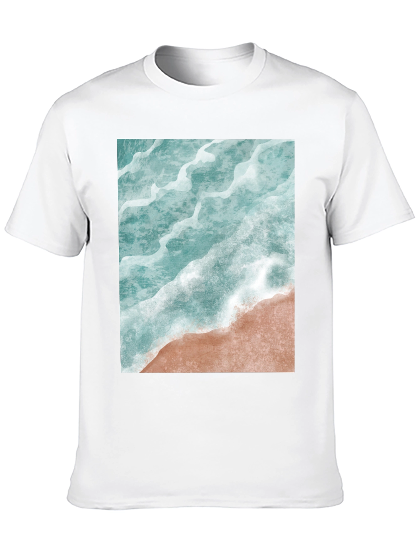 Black Ocean Wave Graphic Tee - Beach Style Black T-Shirt view 10