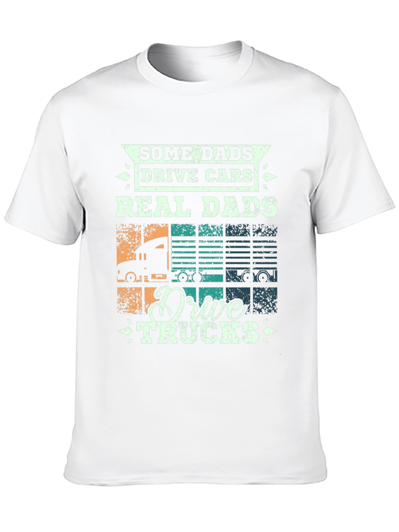 Black Real Dads Drive Trucks Graphic T-Shirt view 10
