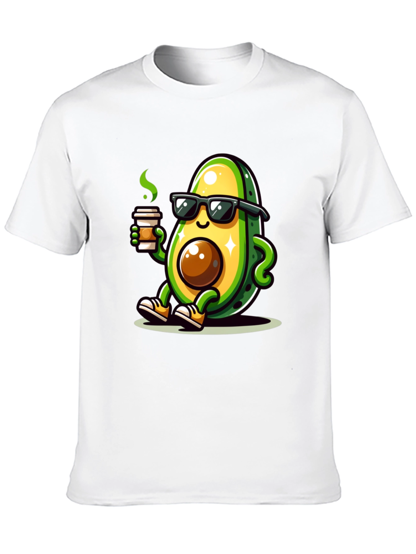 Black Cool Avocado Coffee T-Shirt view 10
