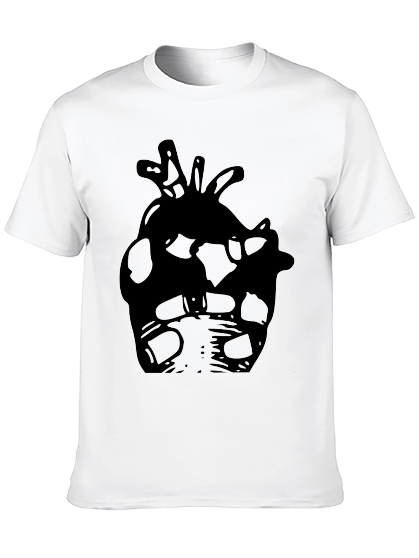 Black Unique Abstract Print Black T-Shirt view 10