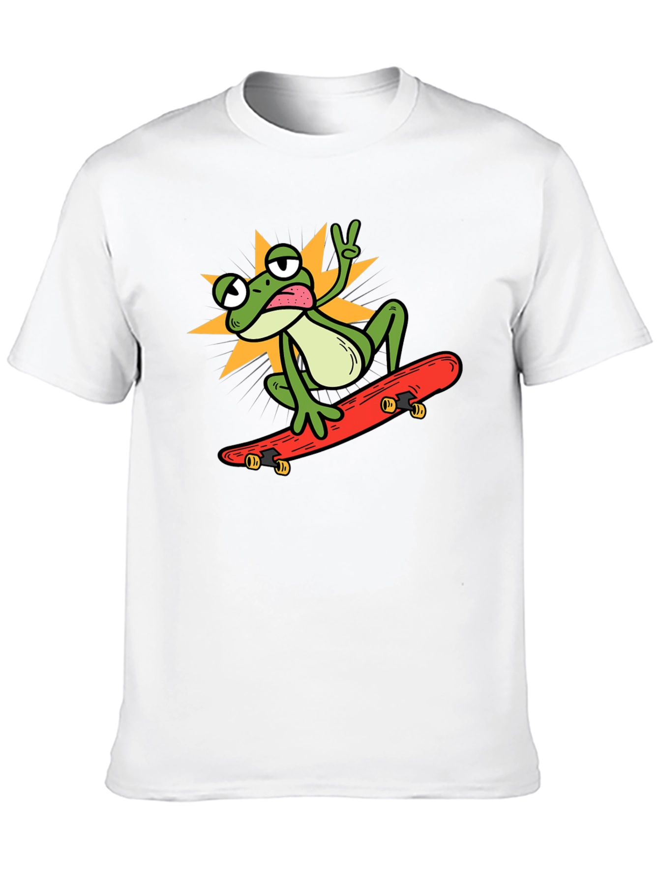 Black Cool Frog Skateboarder Graphic Tee view 10