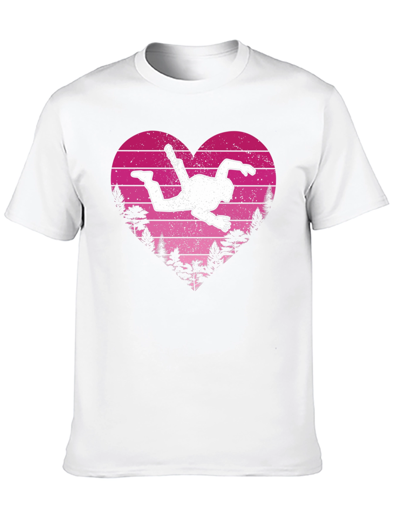 Black Skydiving Heart T-Shirt - Black Tee view 10