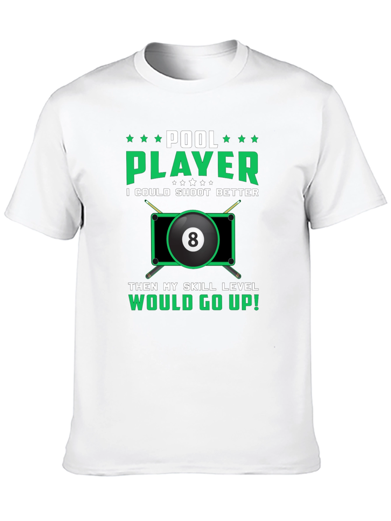Black Pool Player Graphic Tee - Billiards Humor T-Shirt view 10