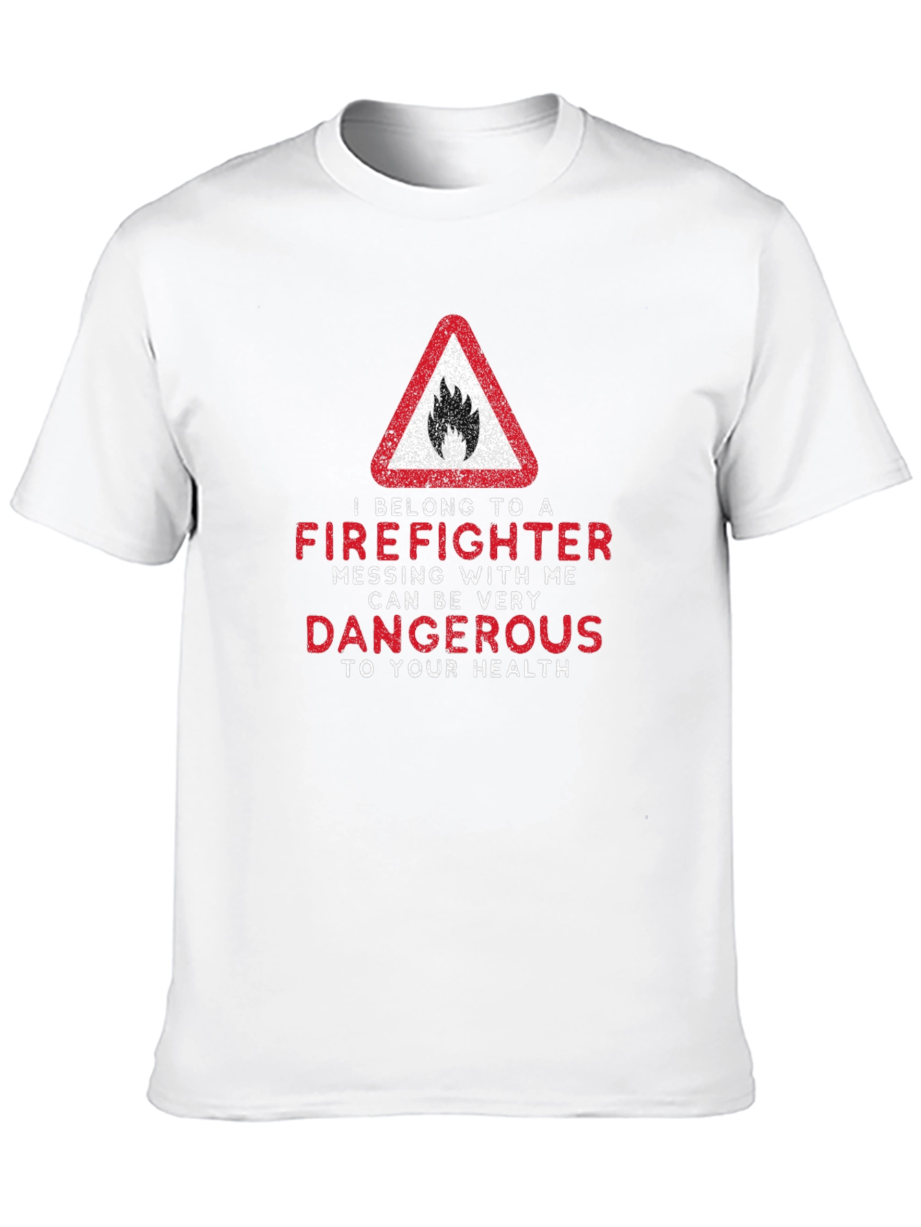 Black Firefighter Warning T-Shirt - Dangerous to Your Health view 10