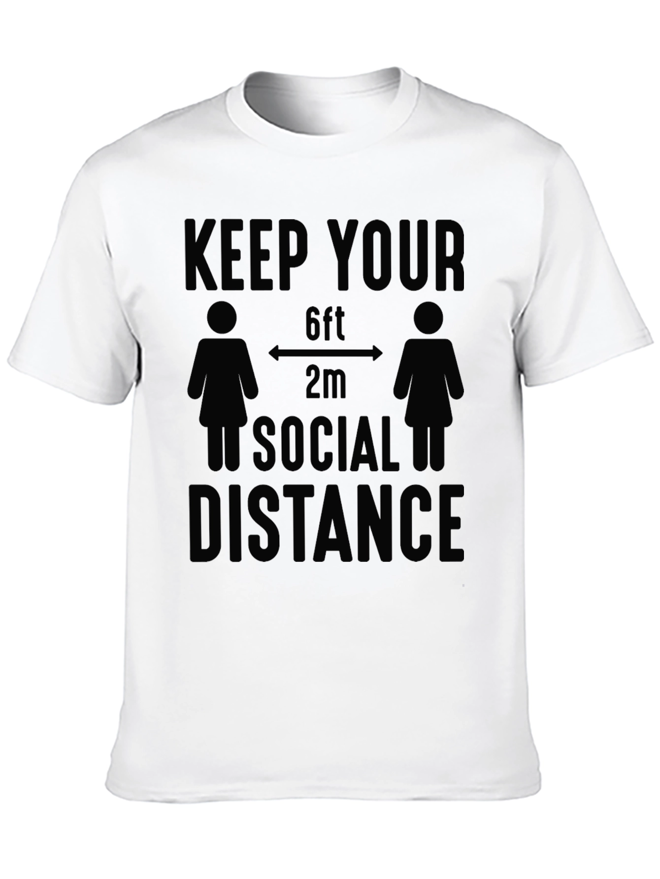 Black Keep Your Distance Graphic Tee - Social Distancing Humor view 10