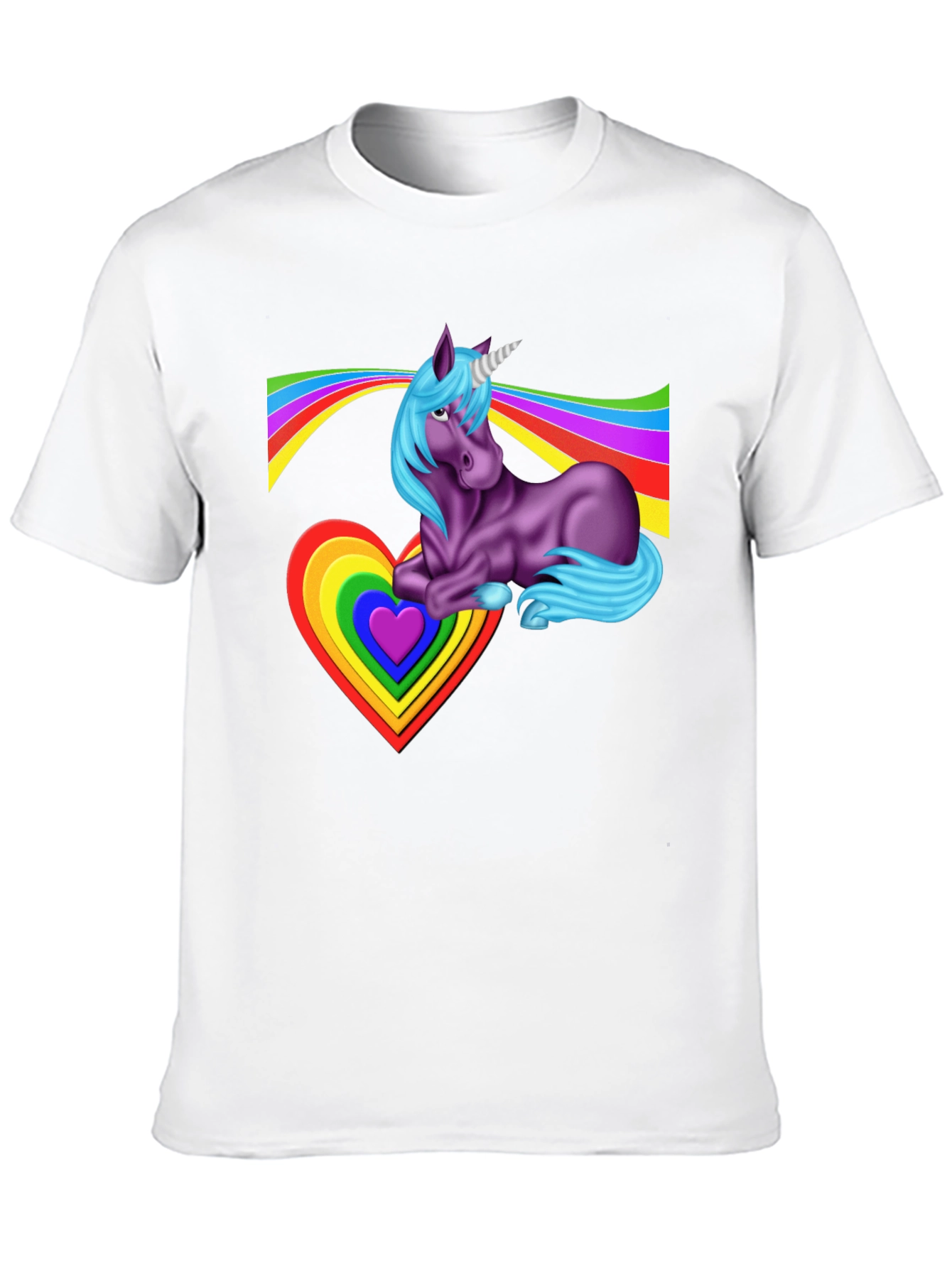 Black Rainbow Unicorn Heart T-Shirt - Fun & Unique Graphic Tee view 10