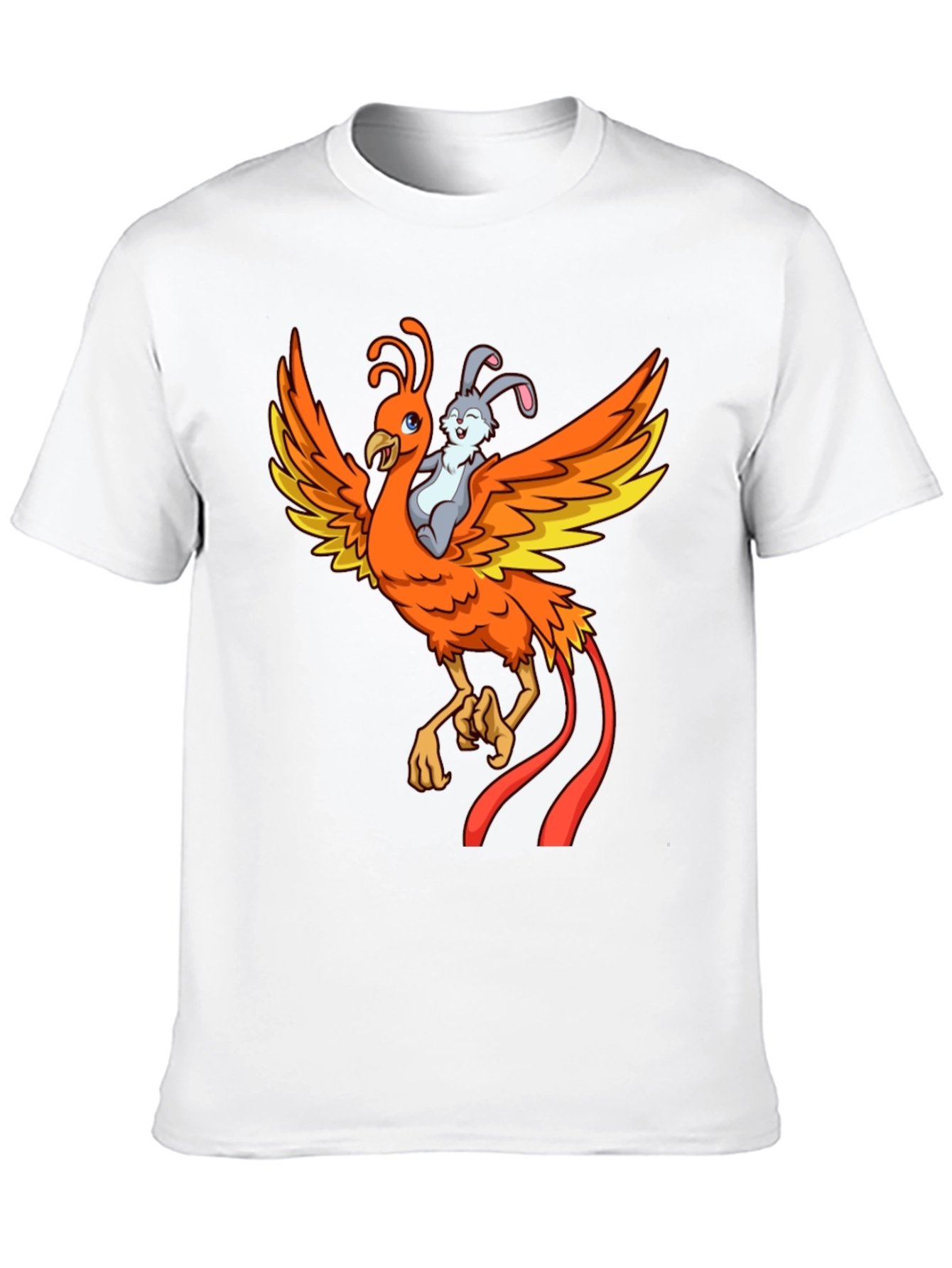 Black Phoenix and Bunny Graphic T-Shirt view 10