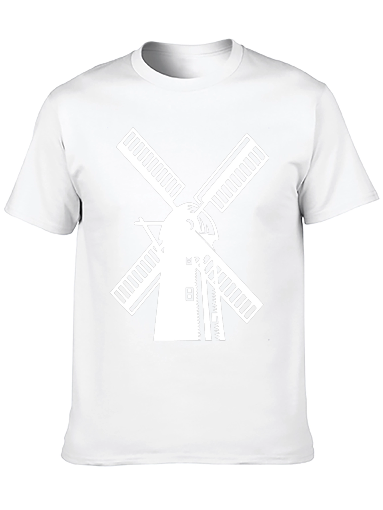 Black Dutch Windmill Graphic Tee - Black Cotton T-Shirt view 10