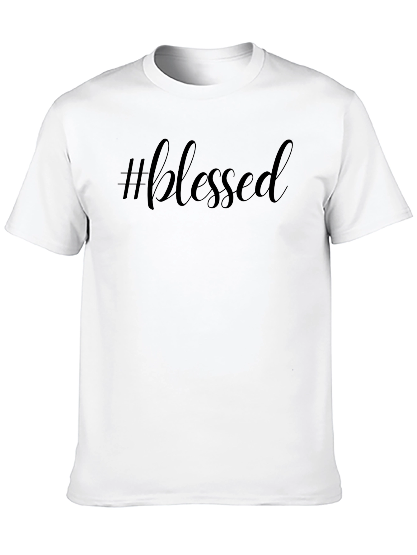 Black #blessed Black Crew Neck Short Sleeve T-Shirt view 10