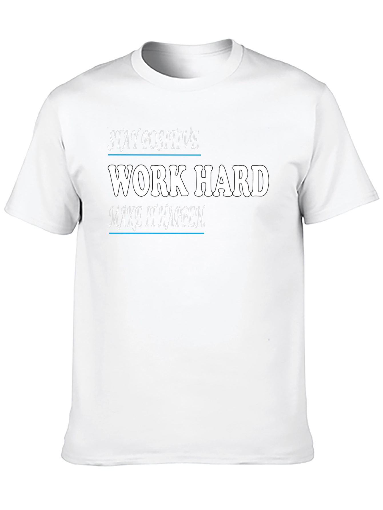 Black Motivational Black T-Shirt: Stay Positive, Work Hard view 10
