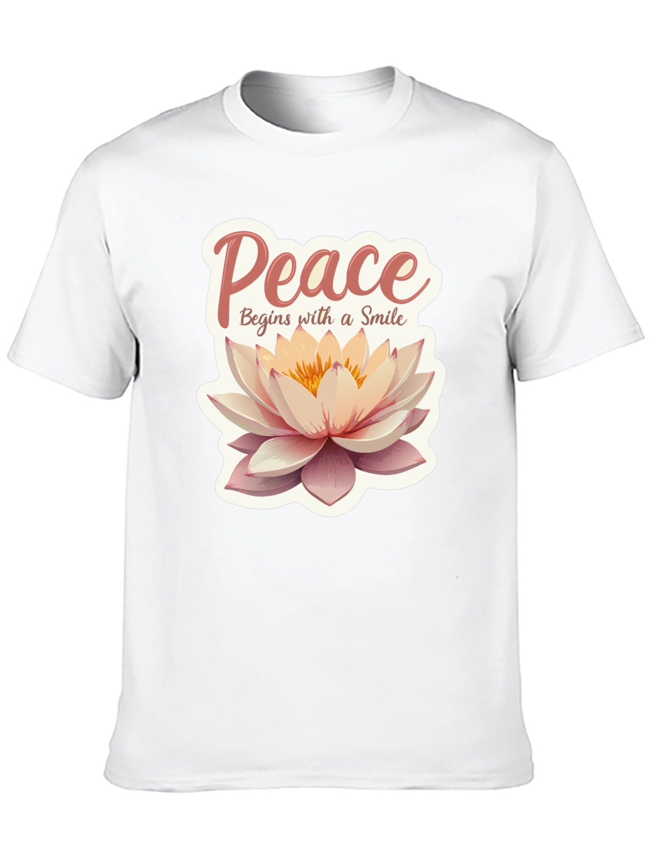 Black Peace Begins With a Smile Lotus Flower Graphic Tee view 10