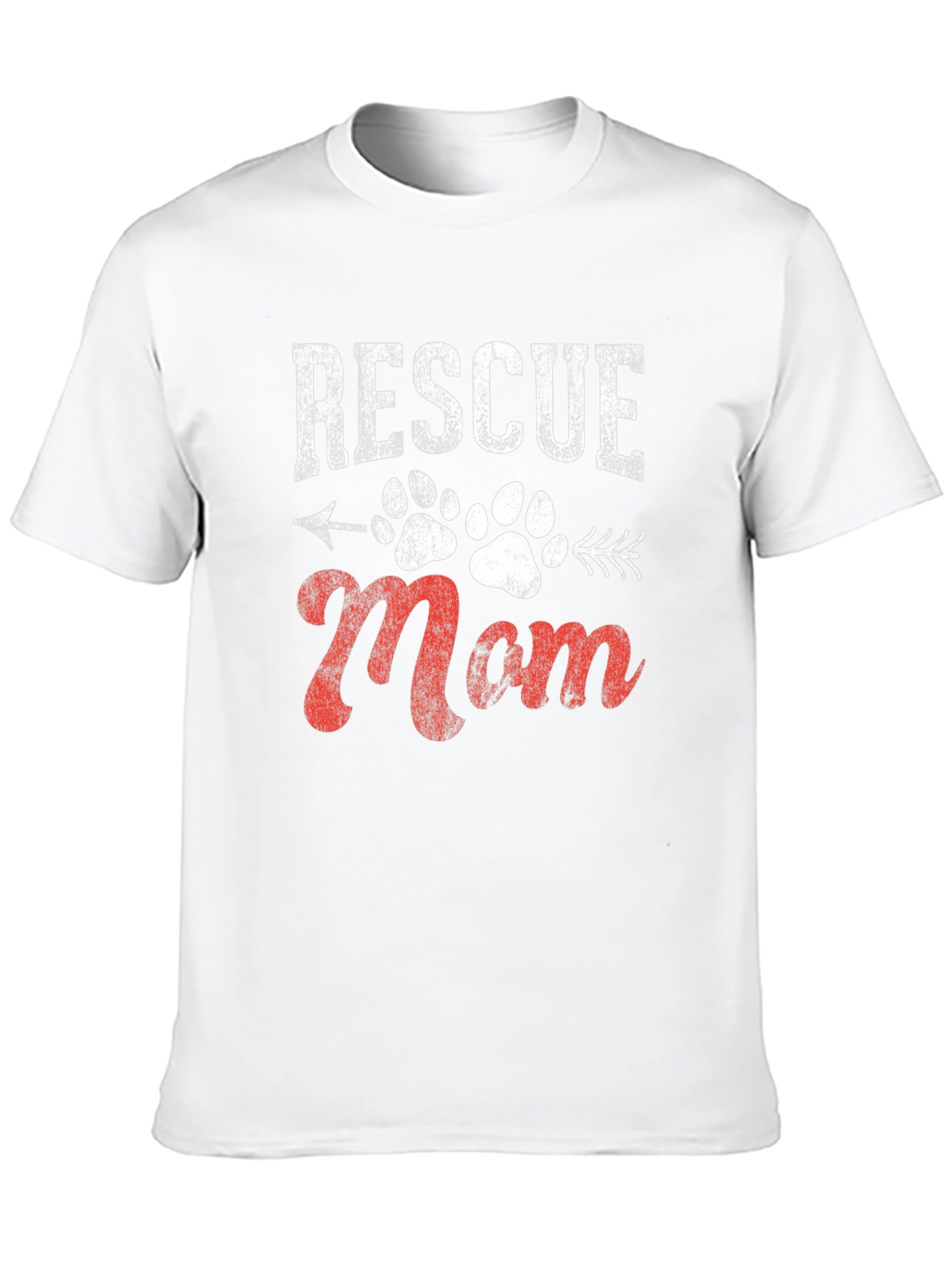 Black Rescue Mom Graphic Tee - Dog Paw Print view 10