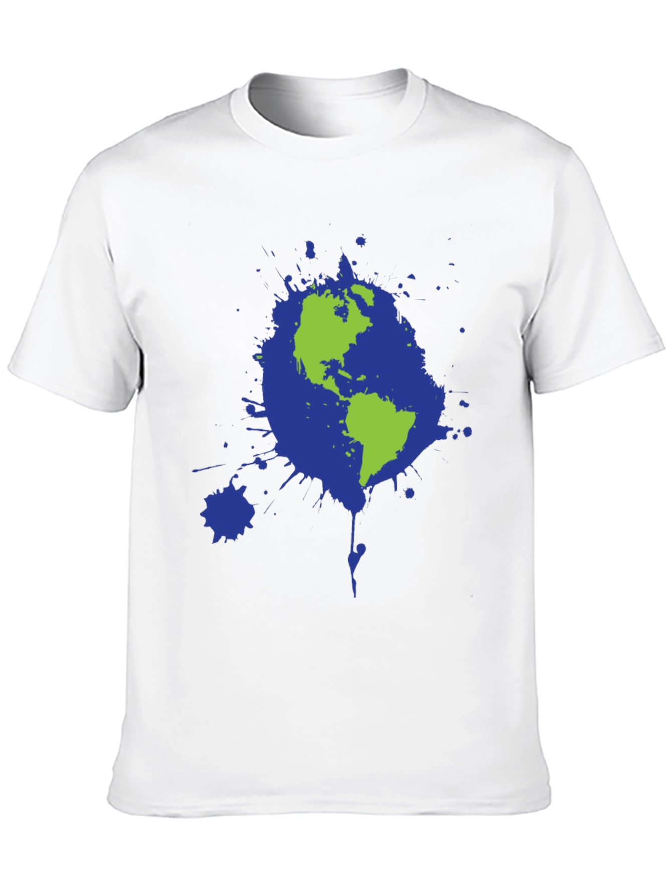 Black Earth Splatter Graphic Tee - Black Cotton T-Shirt view 10