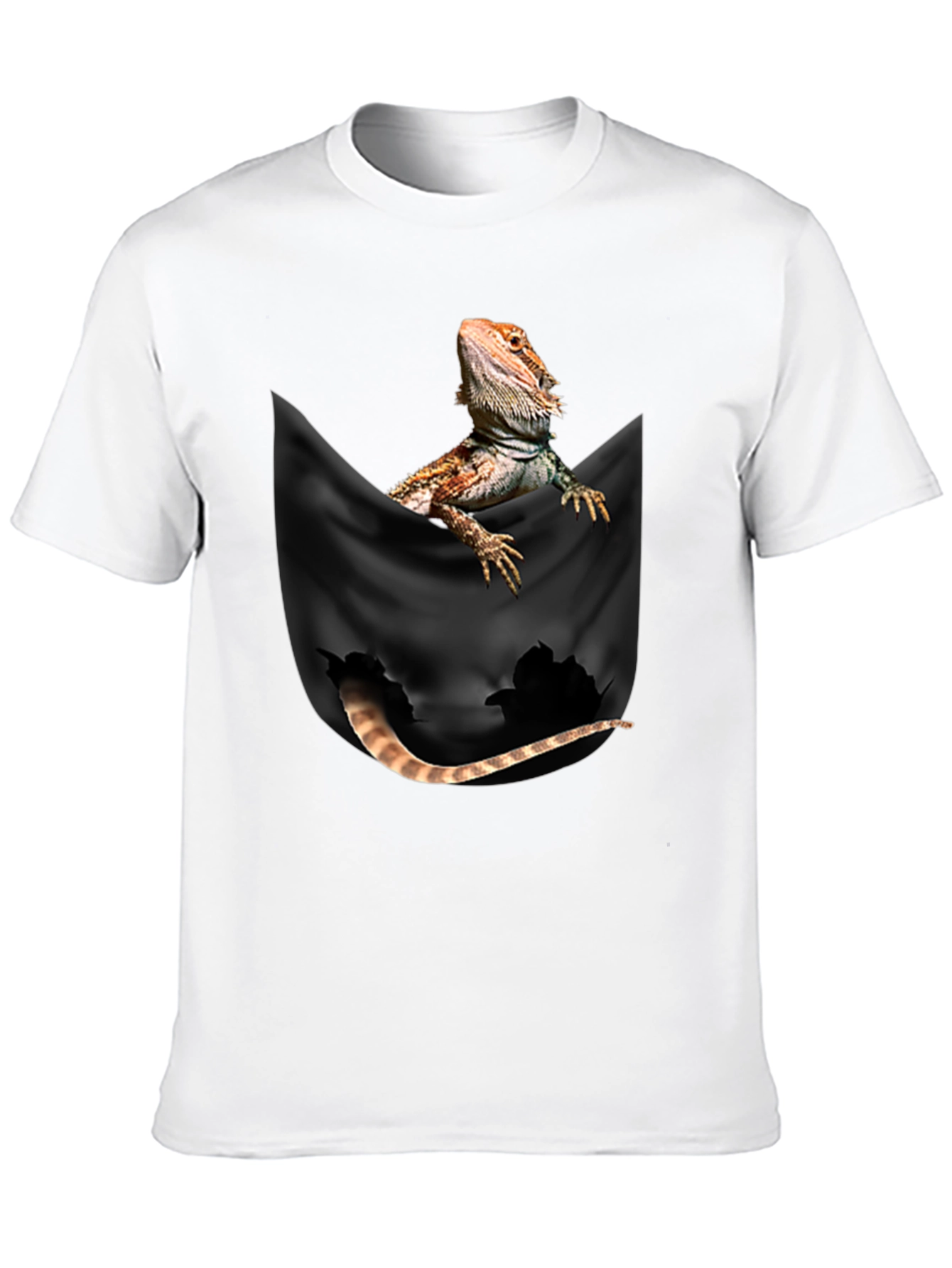 Black Bearded Dragon Pocket T-Shirt view 10