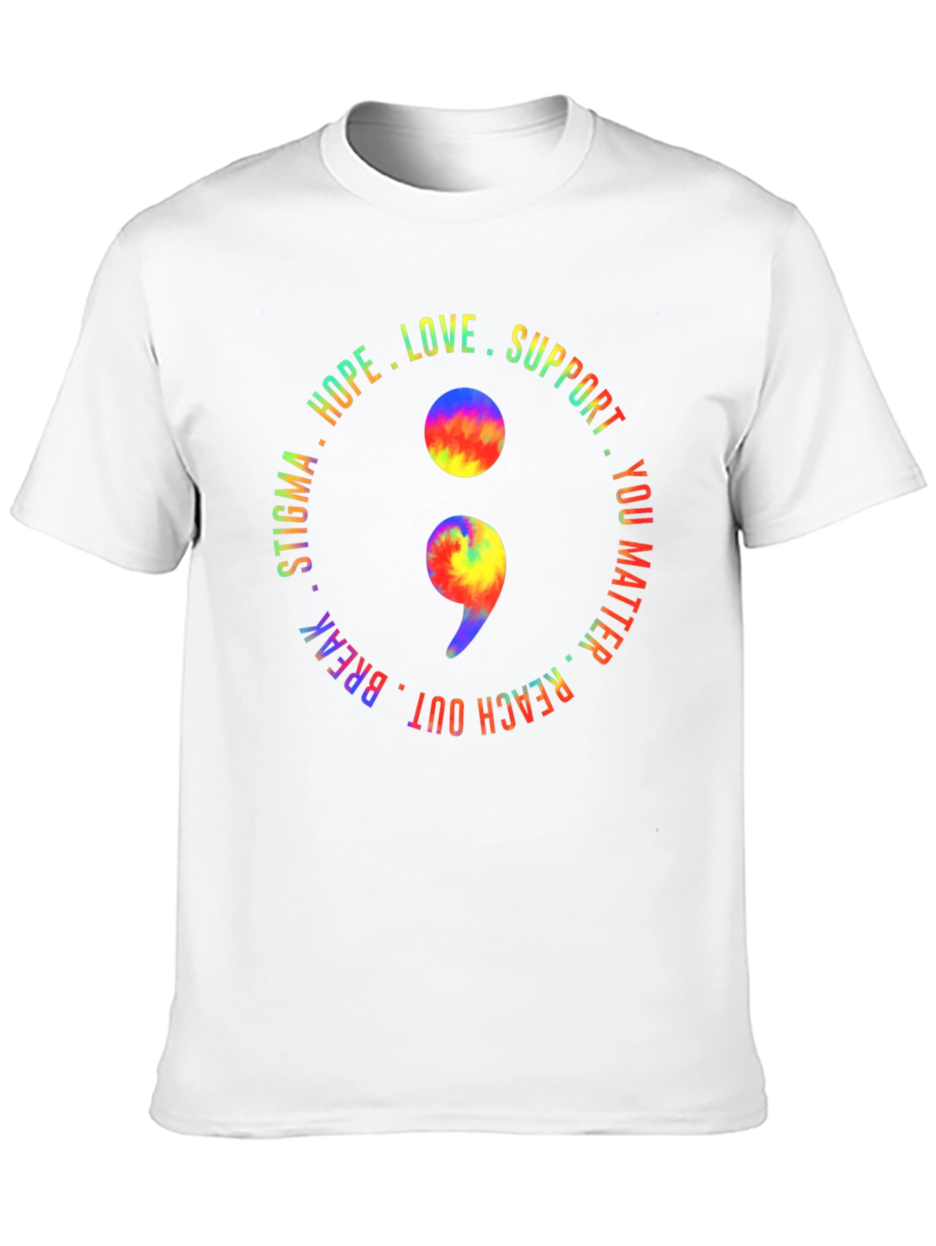 Black Semicolon Mental Health Awareness T-Shirt view 10